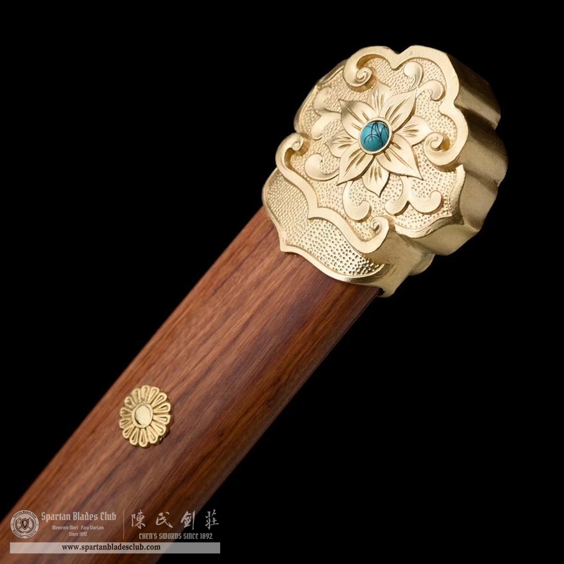 TL12 | Huaguang Tang Sword | Chinese sword (Tang Dao) | Damascus steel | flower | Brown&Golden | Rosewood | Battle-Ready | Full-tang | Spartan Blades Club | CHEN'S SWORDS 1892 - Spartan Blades Club - 陳氏劍莊1892