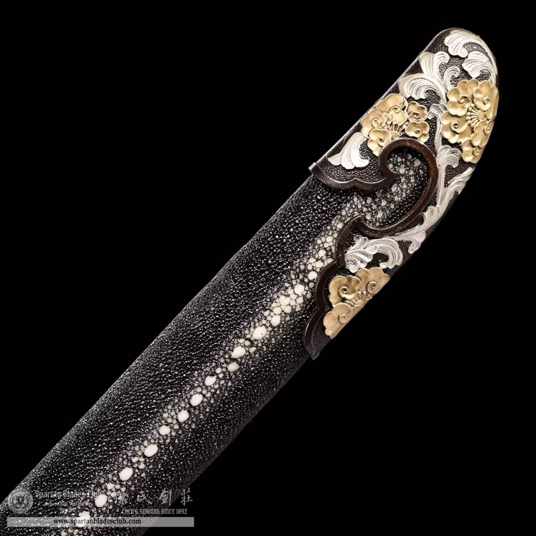 TL14 | Zhuying Miao Dao | Chinese sword (Miao Dao) | Wootz steel | Clay-tempered | Ray-skin | Battle-Ready | Full-tang | Spartan Blades Club | CHEN'S SWORDS 1892 - Spartan Blades Club - 陳氏劍莊1892