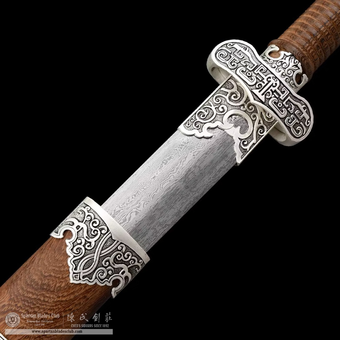 TL13 | Suyin Qing Dao | Chinese sword (Qing Dao) | Damascus steel | Brown | Rosewood | Battle-Ready | Full-tang | Spartan Blades Club | CHEN'S SWORDS 1892 - Spartan Blades Club - 陳氏劍莊1892