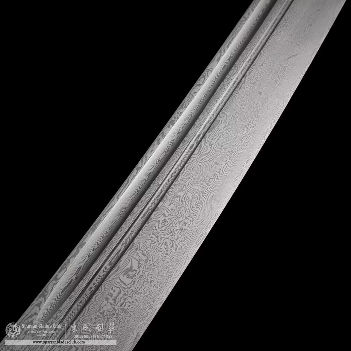 TL13 | Suyin Qing Dao | Chinese sword (Qing Dao) | Damascus steel | Brown | Rosewood | Battle-Ready | Full-tang | Spartan Blades Club | CHEN'S SWORDS 1892 - Spartan Blades Club - 陳氏劍莊1892