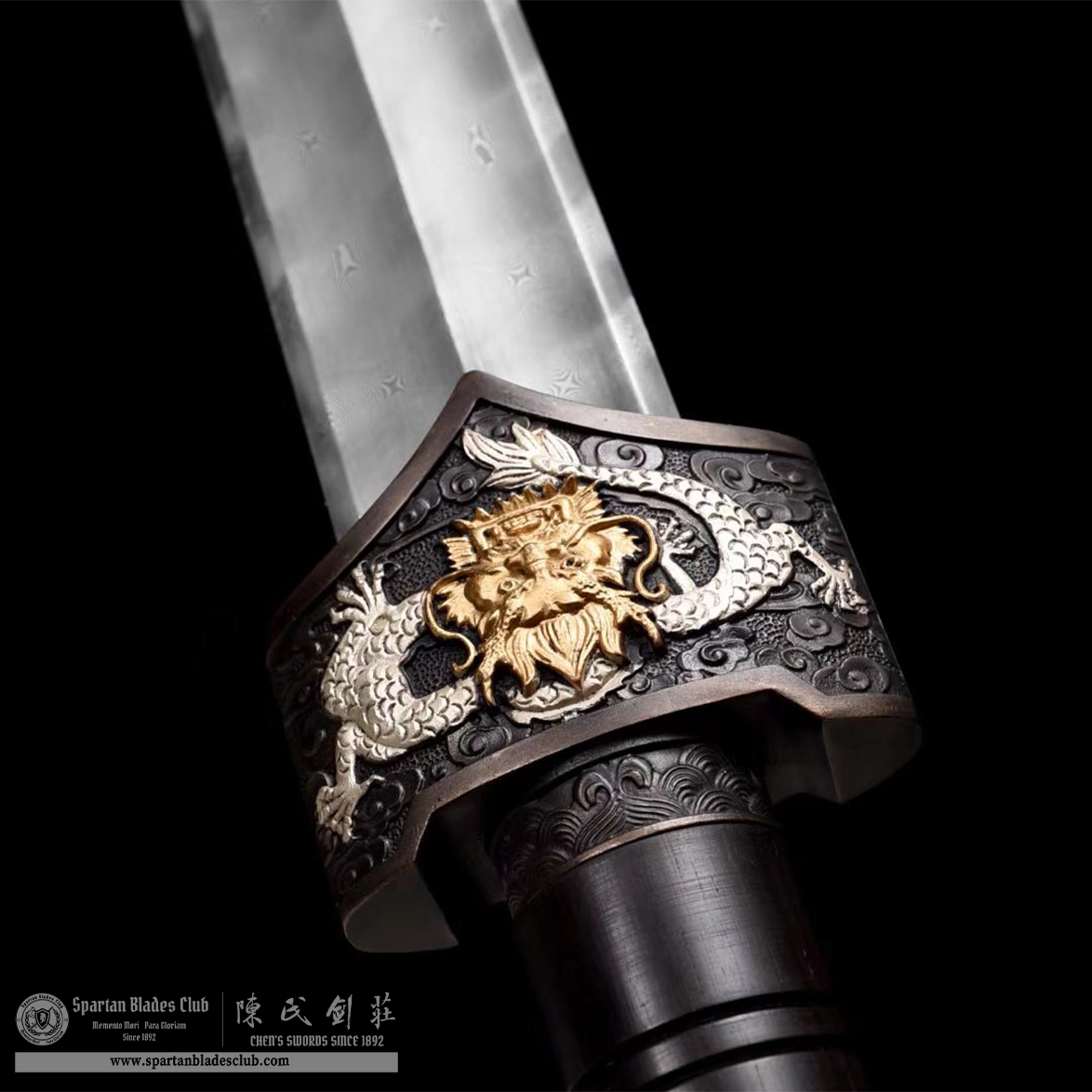 TL16 | Longwei Zhan Jian | Chinese sword (JIAN) | Damascus steel | twist and stars pattern | Wamian Structured | Loong | Battle-Ready | Full-tang | Spartan Blades Club | CHEN'S SWORDS 1892 - Spartan Blades Club - 陳氏劍莊1892