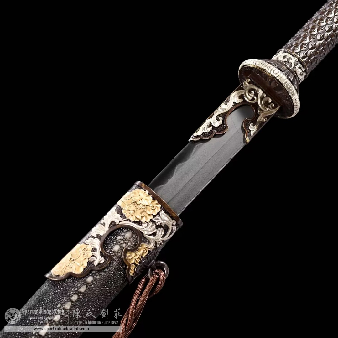 TL14 | Zhuying Miao Dao | Chinese sword (Miao Dao) | Wootz steel | Clay-tempered | Ray-skin | Battle-Ready | Full-tang | Spartan Blades Club | CHEN'S SWORDS 1892 - Spartan Blades Club - 陳氏劍莊1892