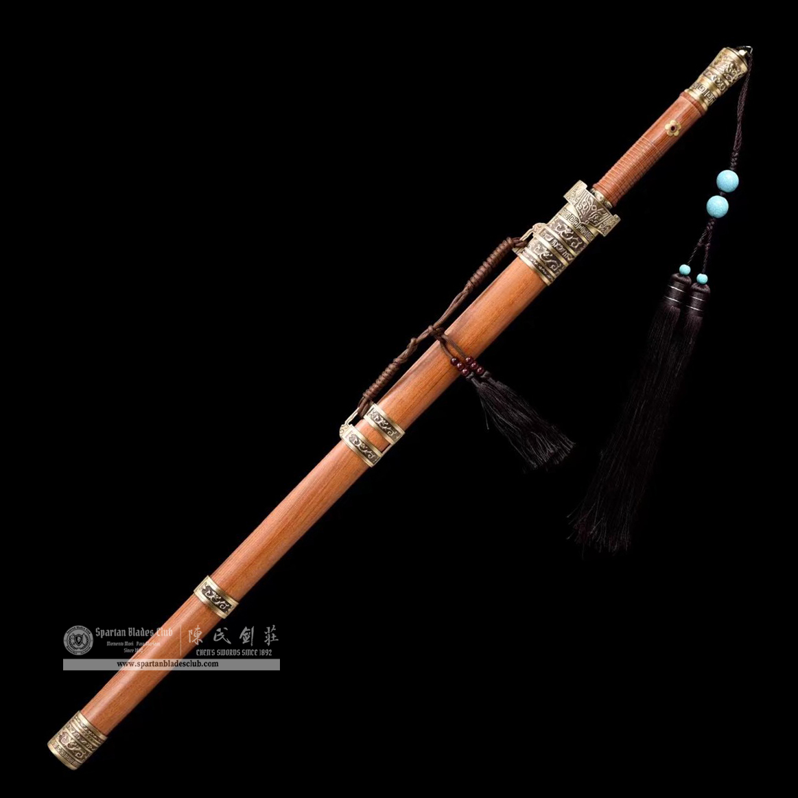 TL15 | Longwen Huangtong Jian | Chinese sword (JIAN) | Damascus steel | twist and stars pattern | Wamian Structured | Loong | Battle-Ready | Full-tang | Spartan Blades Club | CHEN'S SWORDS 1892 - Spartan Blades Club - 陳氏劍莊1892