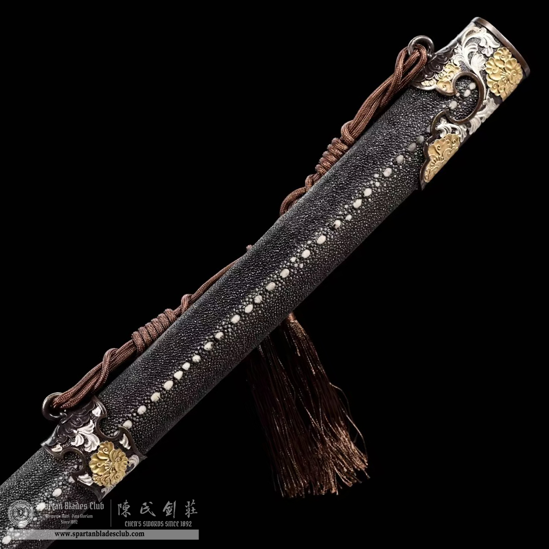 TL14 | Zhuying Miao Dao | Chinese sword (Miao Dao) | Wootz steel | Clay-tempered | Ray-skin | Battle-Ready | Full-tang | Spartan Blades Club | CHEN'S SWORDS 1892 - Spartan Blades Club - 陳氏劍莊1892