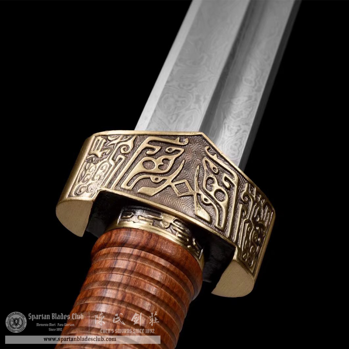 TL15 | Longwen Huangtong Jian | Chinese sword (JIAN) | Damascus steel | twist and stars pattern | Wamian Structured | Loong | Battle-Ready | Full-tang | Spartan Blades Club | CHEN'S SWORDS 1892 - Spartan Blades Club - 陳氏劍莊1892