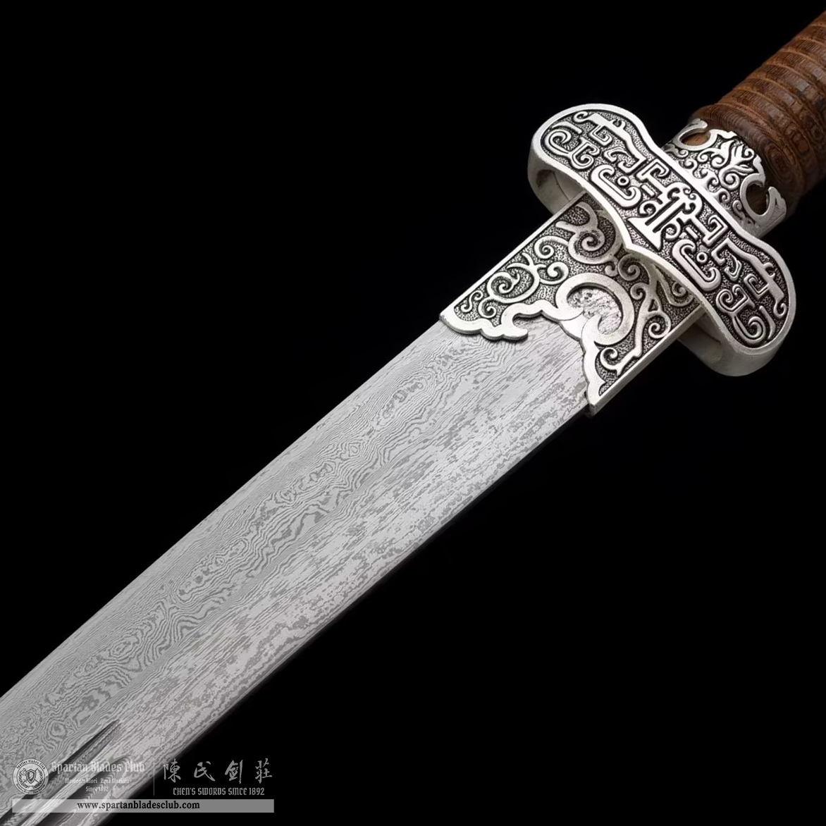 TL13 | Suyin Qing Dao | Chinese sword (Qing Dao) | Damascus steel | Brown | Rosewood | Battle-Ready | Full-tang | Spartan Blades Club | CHEN'S SWORDS 1892 - Spartan Blades Club - 陳氏劍莊1892