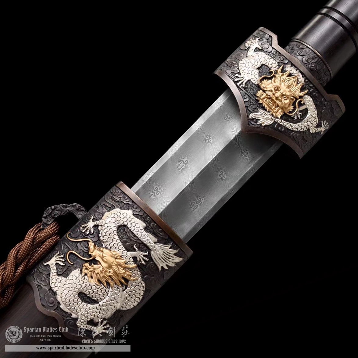 TL16 | Longwei Zhan Jian | Chinese sword (JIAN) | Damascus steel | twist and stars pattern | Wamian Structured | Loong | Battle-Ready | Full-tang | Spartan Blades Club | CHEN'S SWORDS 1892 - Spartan Blades Club - 陳氏劍莊1892