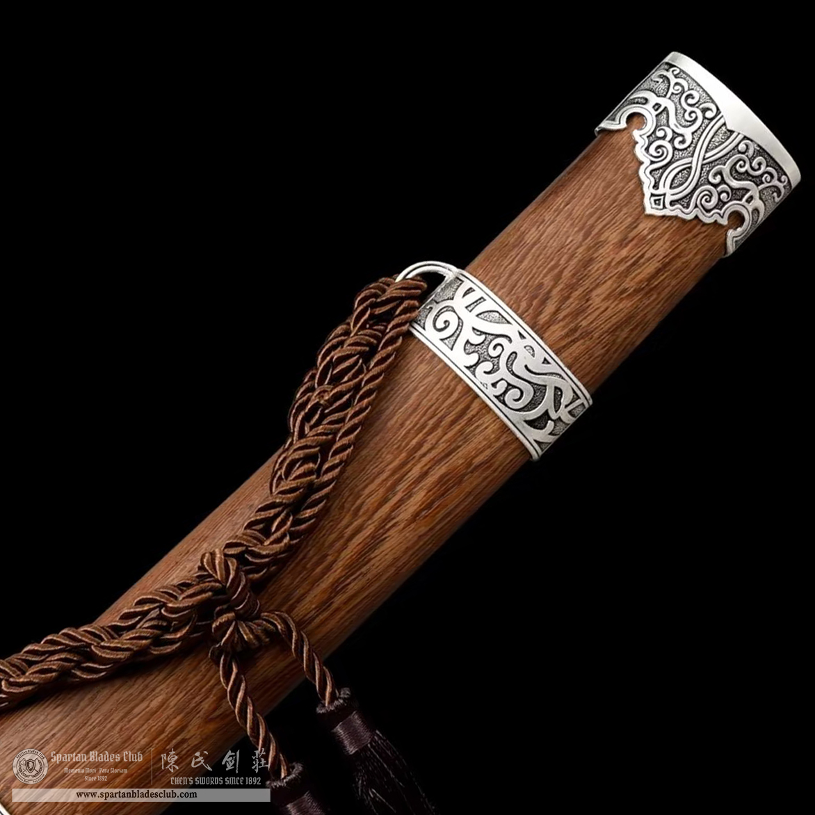 TL13 | Suyin Qing Dao | Chinese sword (Qing Dao) | Damascus steel | Brown | Rosewood | Battle-Ready | Full-tang | Spartan Blades Club | CHEN'S SWORDS 1892 - Spartan Blades Club - 陳氏劍莊1892