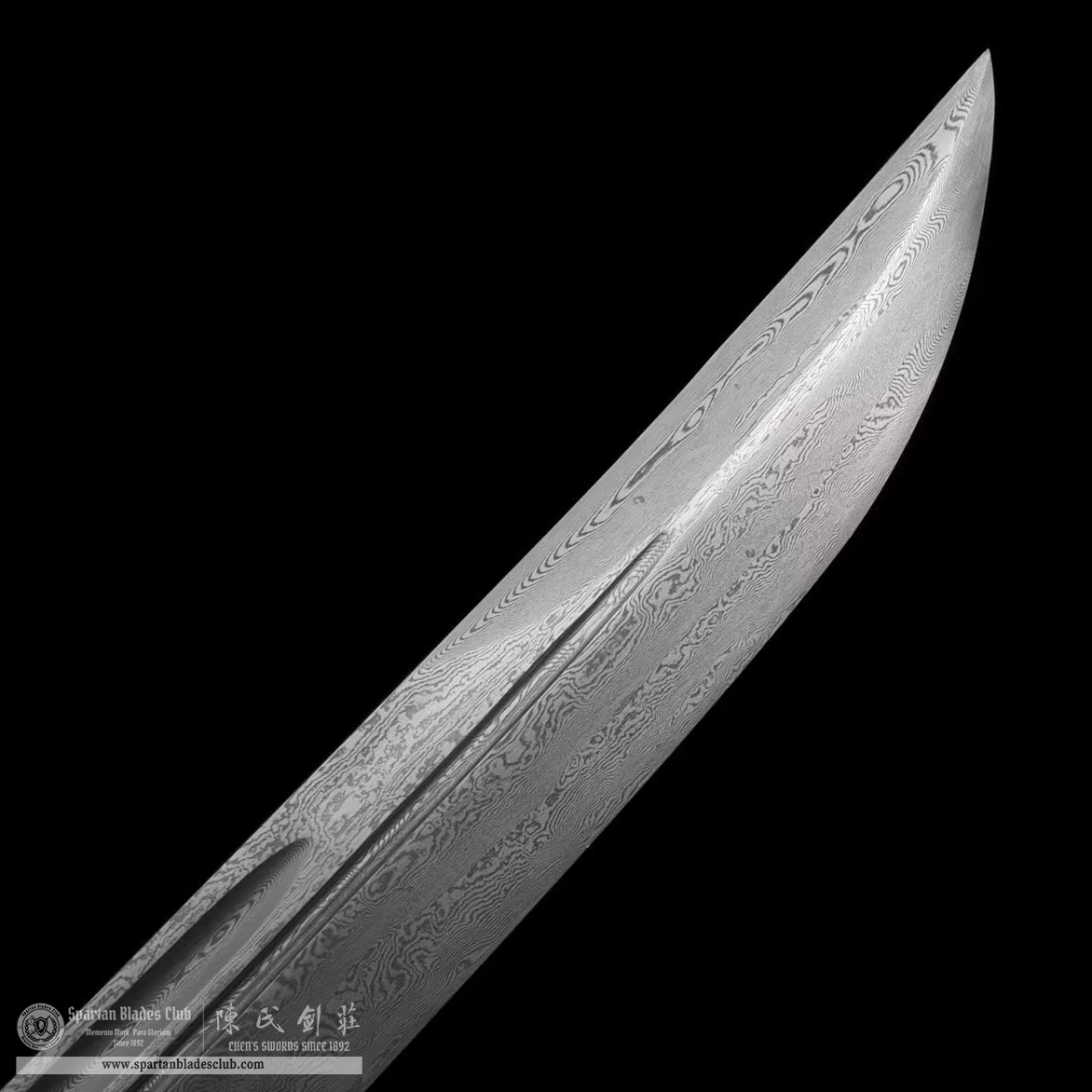 TL13 | Suyin Qing Dao | Chinese sword (Qing Dao) | Damascus steel | Brown | Rosewood | Battle-Ready | Full-tang | Spartan Blades Club | CHEN'S SWORDS 1892 - Spartan Blades Club - 陳氏劍莊1892