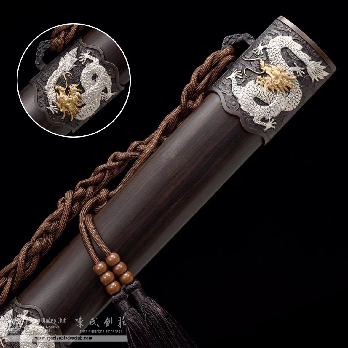 TL16 | Longwei Zhan Jian | Chinese sword (JIAN) | Damascus steel | twist and stars pattern | Wamian Structured | Loong | Battle-Ready | Full-tang | Spartan Blades Club | CHEN'S SWORDS 1892 - Spartan Blades Club - 陳氏劍莊1892