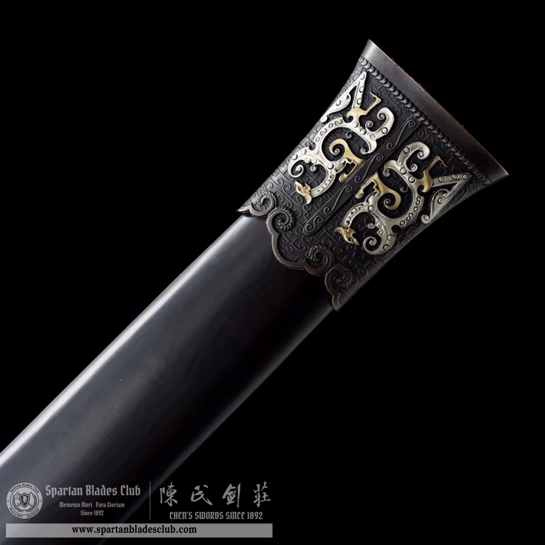 TL18 | Longhu Zhan Jian | Chinese sword (JIAN) | Damascus steel | twist and stars pattern | Wamian Structured | Black | Battle-Ready | Full-tang | Spartan Blades Club | CHEN'S SWORDS 1892 - Spartan Blades Club - 陳氏劍莊1892