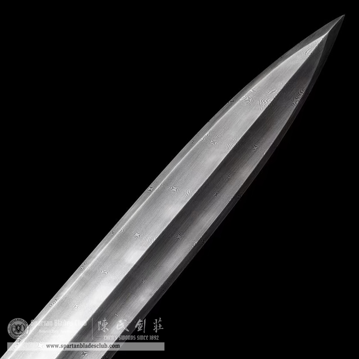 TL17 | Xuantie Zhan Jian | Chinese sword (JIAN) | Damascus steel | twist and stars pattern | Wamian Structured | Black | Battle-Ready | Full-tang | Spartan Blades Club | CHEN'S SWORDS 1892 - Spartan Blades Club - 陳氏劍莊1892