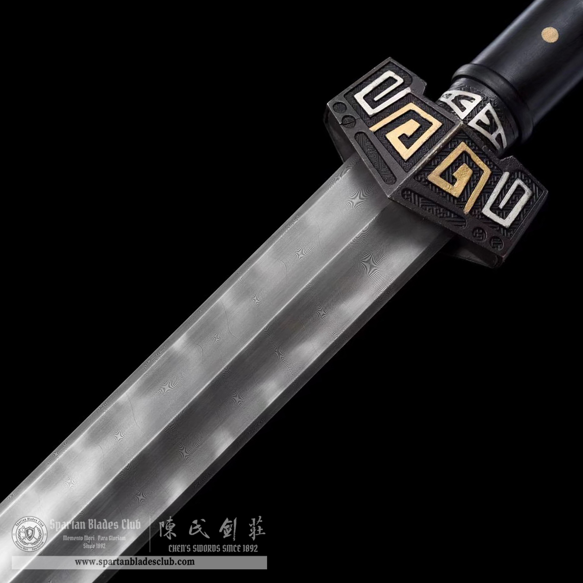 TL17 | Xuantie Zhan Jian | Chinese sword (JIAN) | Damascus steel | twist and stars pattern | Wamian Structured | Black | Battle-Ready | Full-tang | Spartan Blades Club | CHEN'S SWORDS 1892 - Spartan Blades Club - 陳氏劍莊1892