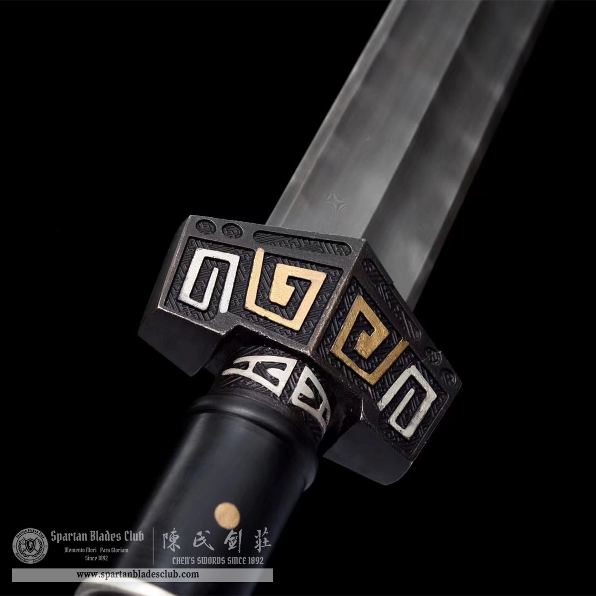 TL17 | Xuantie Zhan Jian | Chinese sword (JIAN) | Damascus steel | twist and stars pattern | Wamian Structured | Black | Battle-Ready | Full-tang | Spartan Blades Club | CHEN'S SWORDS 1892 - Spartan Blades Club - 陳氏劍莊1892