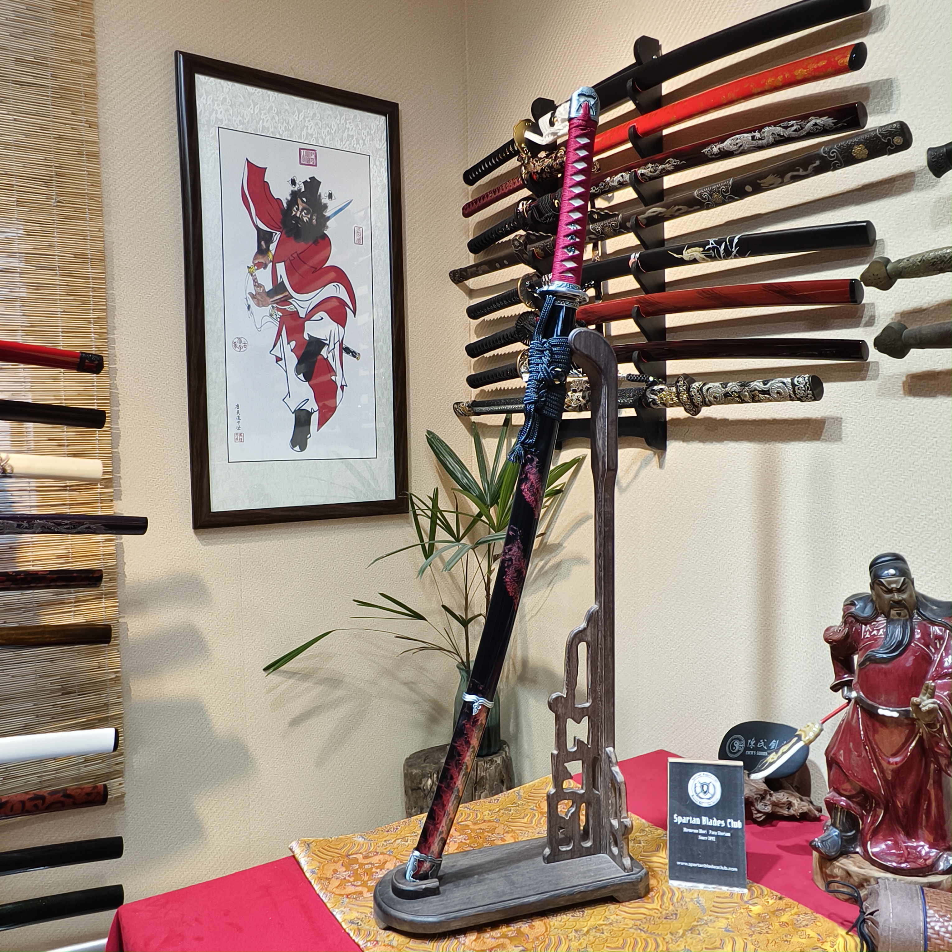 HY105|Blood Shadow|Assassin's Creed: Shadows|Katana|spring steel|Black&Red|Battle-Ready|Full-tang|Spartan Blades Club| CHEN'S SWORDS 1892 - Spartan Blades Club - 陳氏劍莊1892