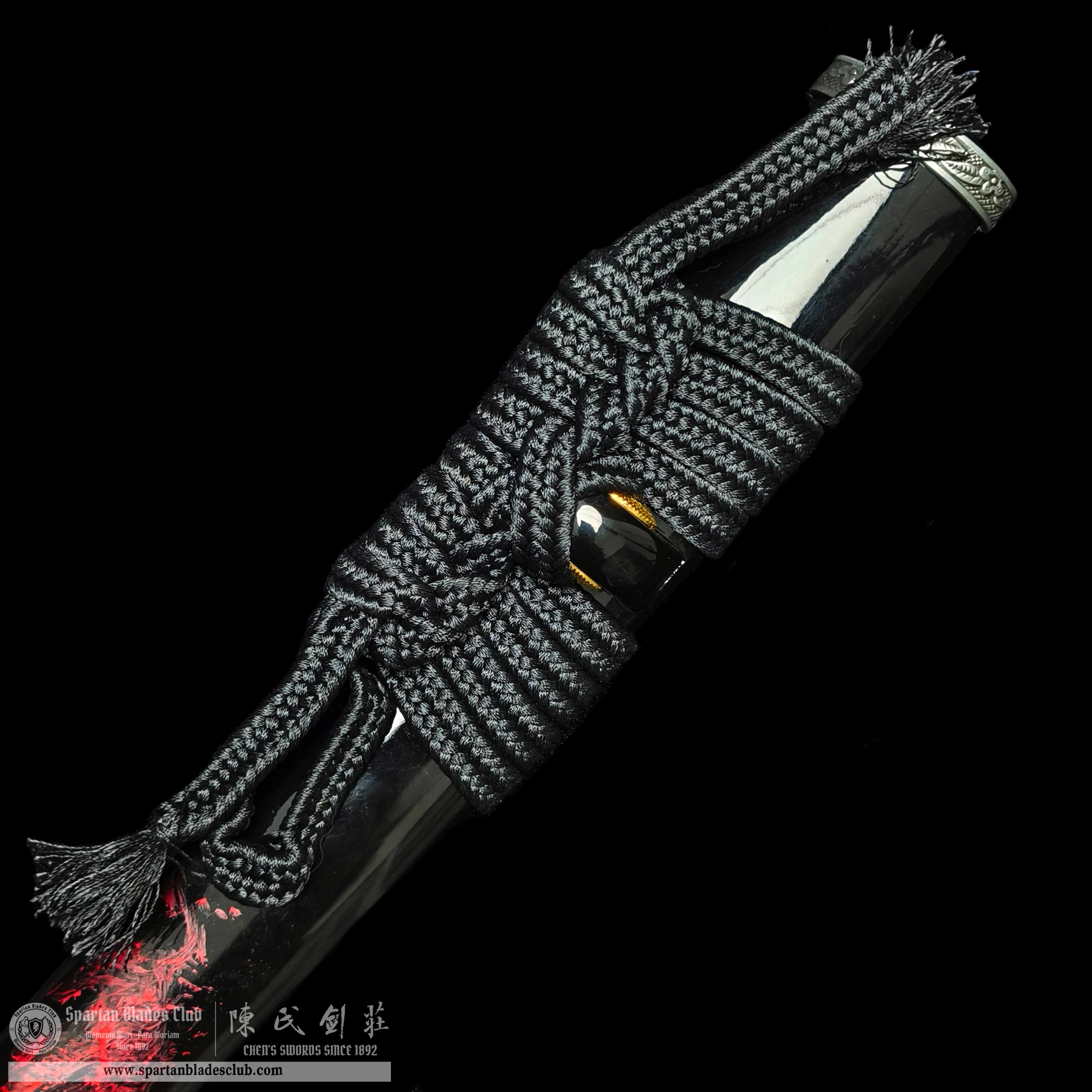 HY105|Blood Shadow|Assassin's Creed: Shadows|Katana|spring steel|Black&Red|Battle-Ready|Full-tang|Spartan Blades Club| CHEN'S SWORDS 1892 - Spartan Blades Club - 陳氏劍莊1892
