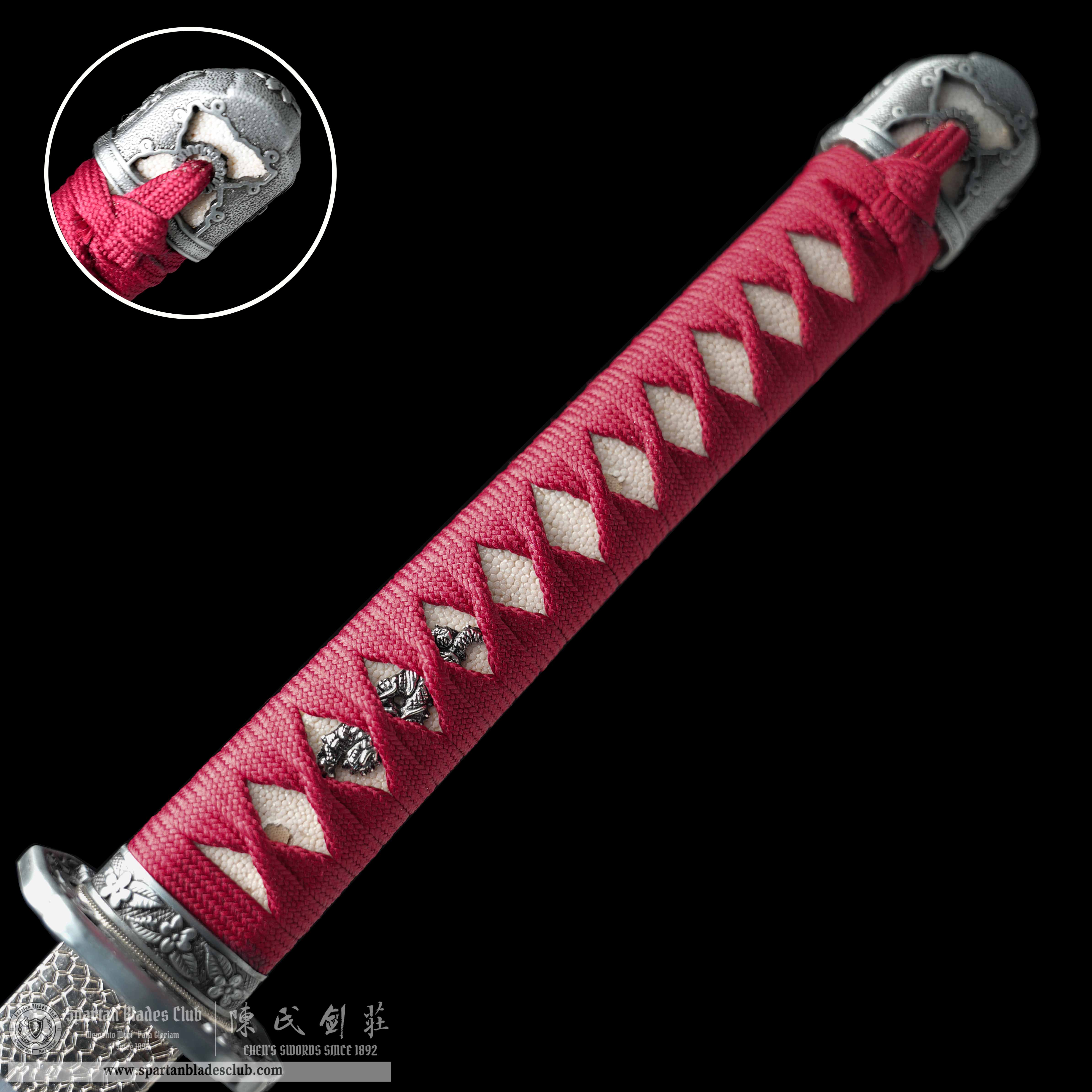 HY105|Blood Shadow|Assassin's Creed: Shadows|Katana|spring steel|Black&Red|Battle-Ready|Full-tang|Spartan Blades Club| CHEN'S SWORDS 1892 - Spartan Blades Club - 陳氏劍莊1892