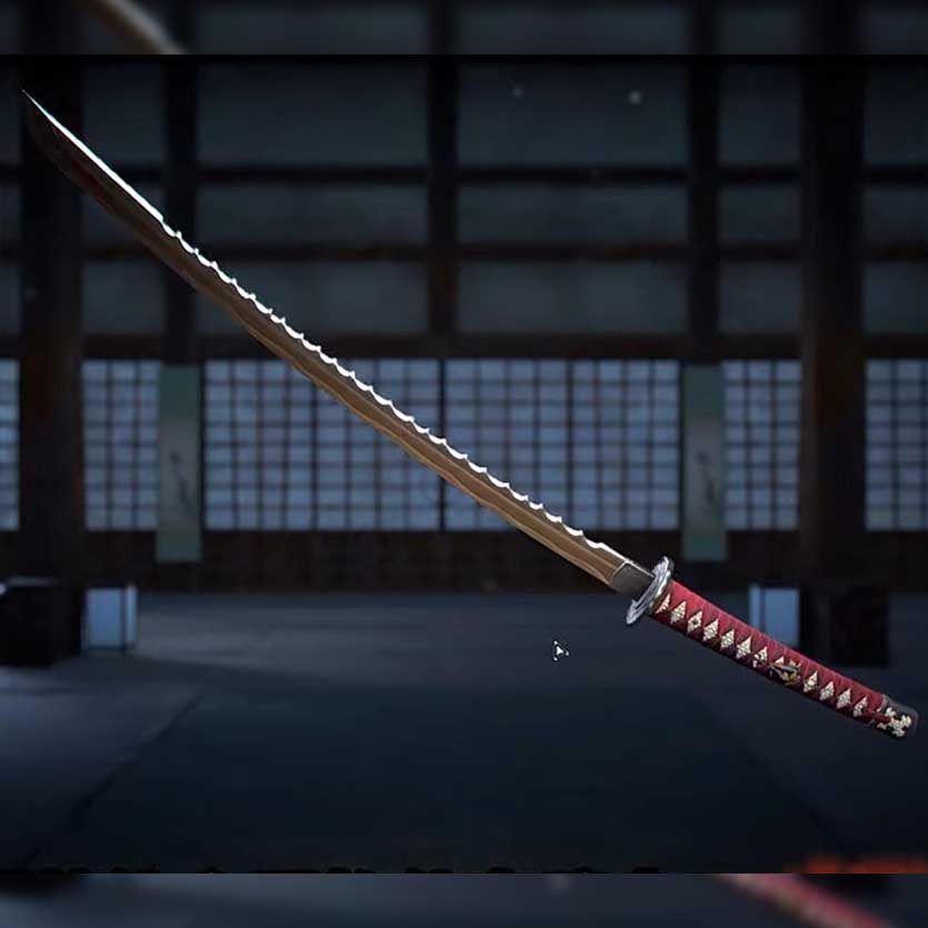 HY105|Blood Shadow|Assassin's Creed: Shadows|Katana|spring steel|Black&Red|Battle-Ready|Full-tang|Spartan Blades Club| CHEN'S SWORDS 1892 - Spartan Blades Club - 陳氏劍莊1892