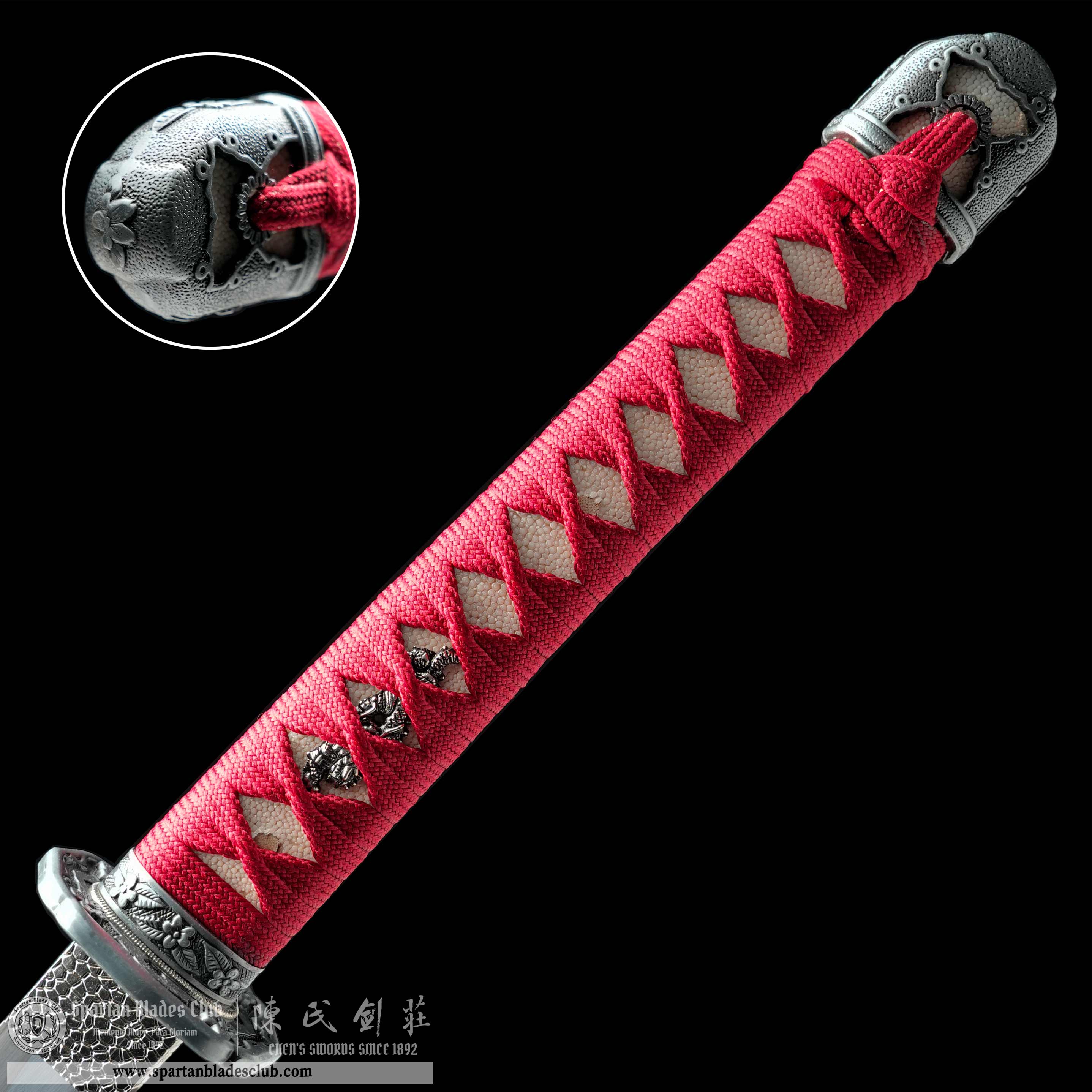HY105|Blood Shadow|Assassin's Creed: Shadows|Katana|spring steel|Black&Red|Battle-Ready|Full-tang|Spartan Blades Club| CHEN'S SWORDS 1892 - Spartan Blades Club - 陳氏劍莊1892