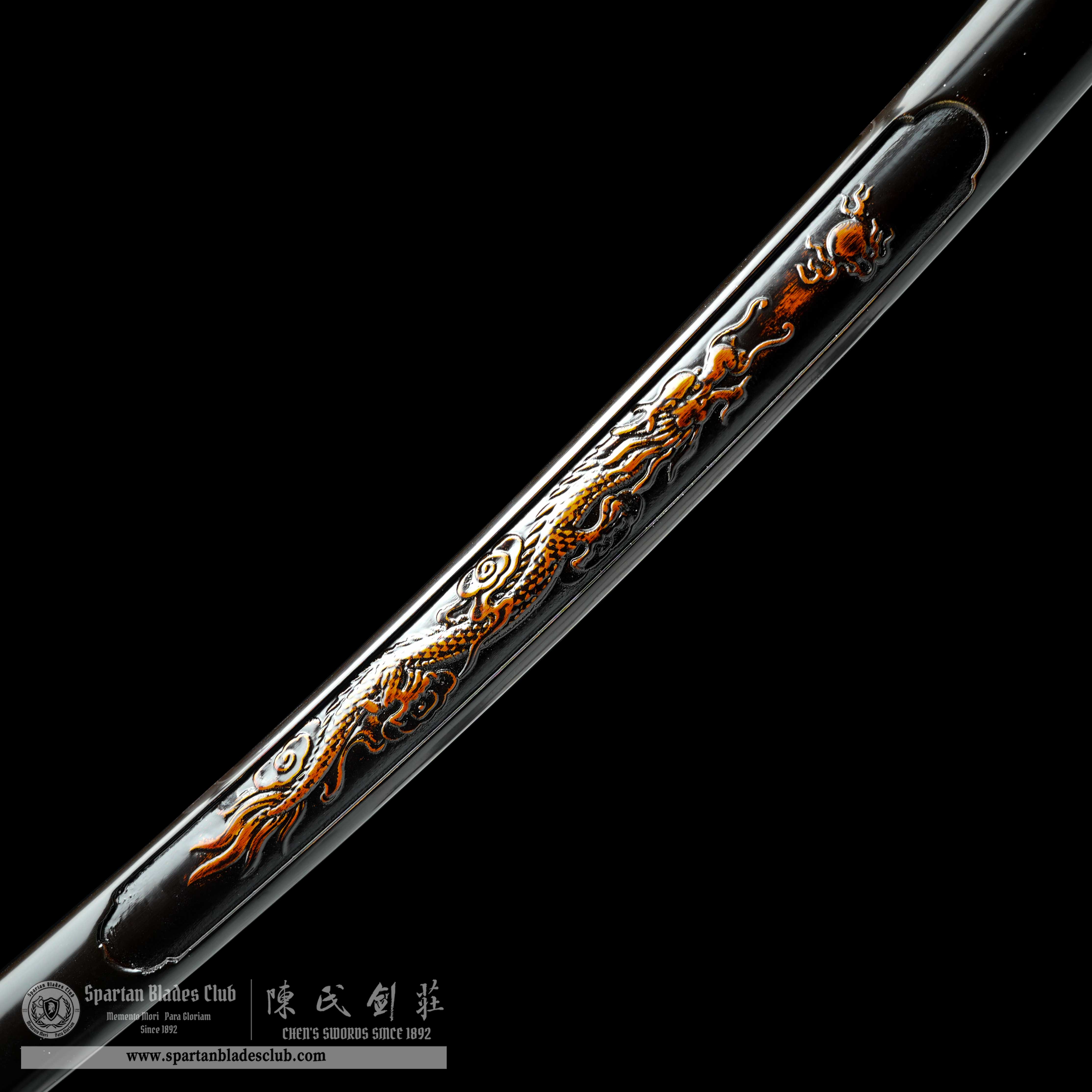 HY108 🐉|AnLoong Katana|Katana|Damascus steel|Clay-tempered|Real Hamon|Loong(Dragon)|Black&golden|Battle-Ready|Full-tang|Spartan Blades Club|CHEN'S SWORDS 1892 - Spartan Blades Club - 陳氏劍莊1892