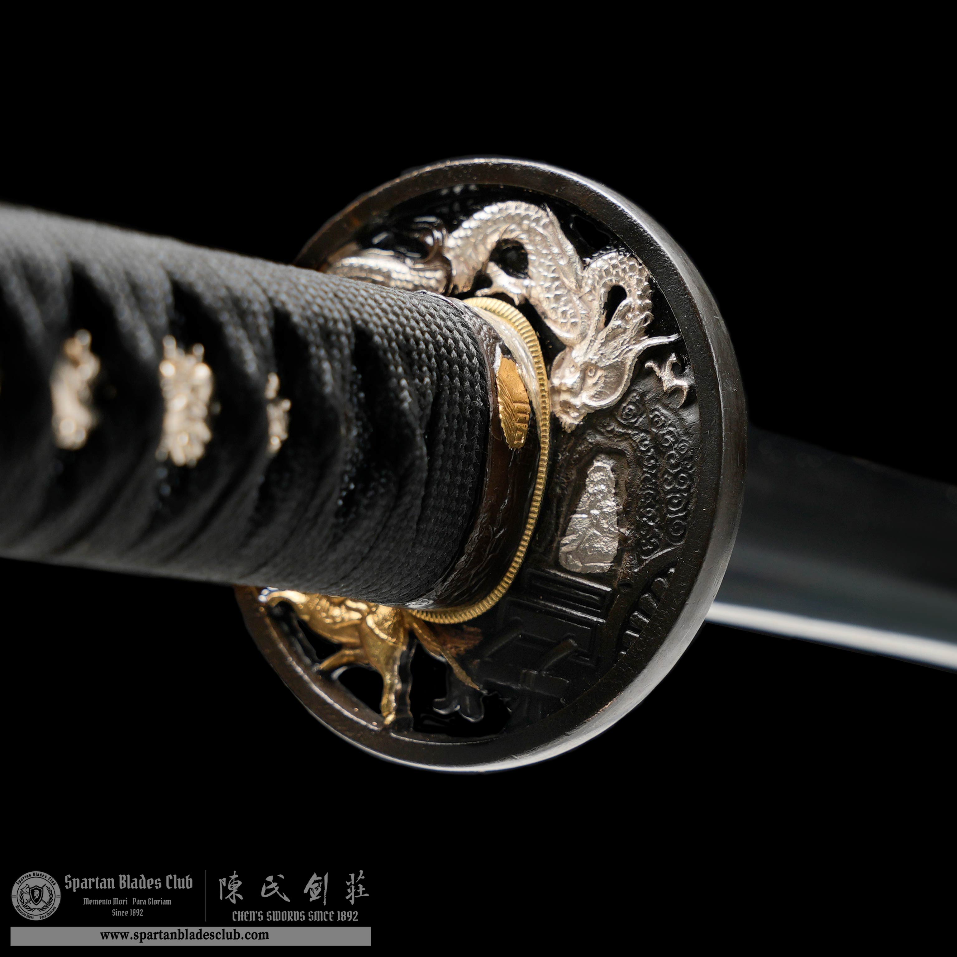 HY106 | Akato Katana | Katana | T10 Steel | Clay-tempered | Real Hamon | Red&Black | Loong(Chinese Dragon) | Battle-Ready | Full-tang | Spartan Blades Club | CHEN'S SWORDS 1892 - Spartan Blades Club - 陳氏劍莊1892