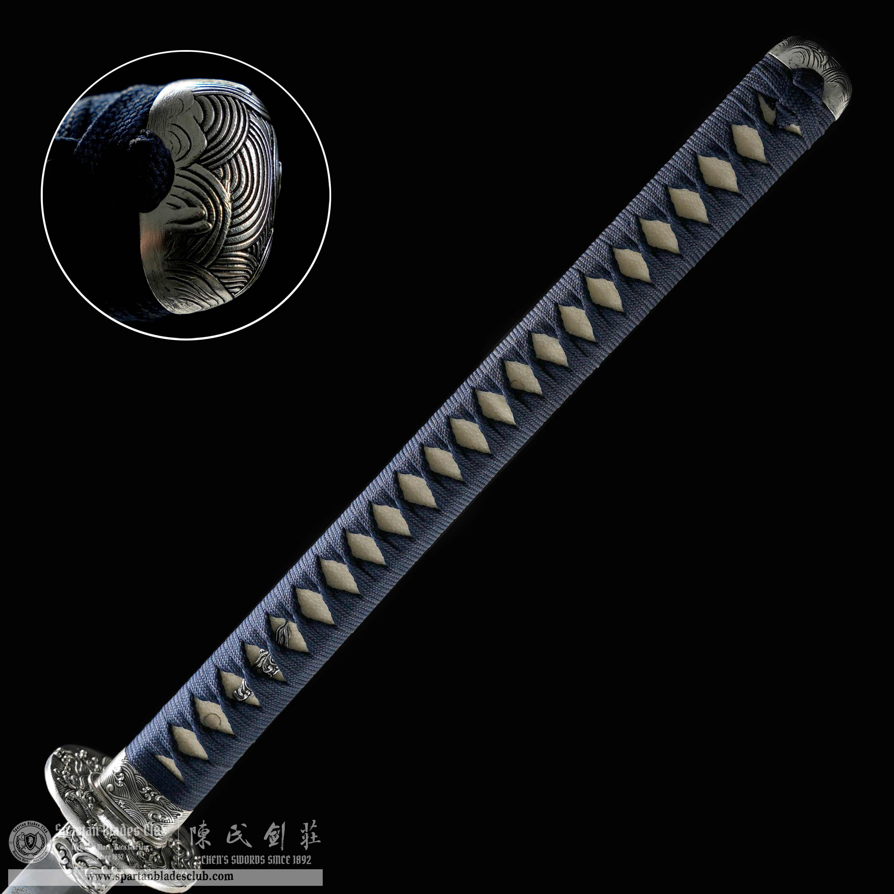 HY107 | Ginami Odachi | 65Mn(Spring steel) | Brown&Blue | Waves/Sea | Battle-Ready | Full-tang | Spartan Blades Club | CHEN'S SWORDS 1892 - Spartan Blades Club - 陳氏劍莊1892