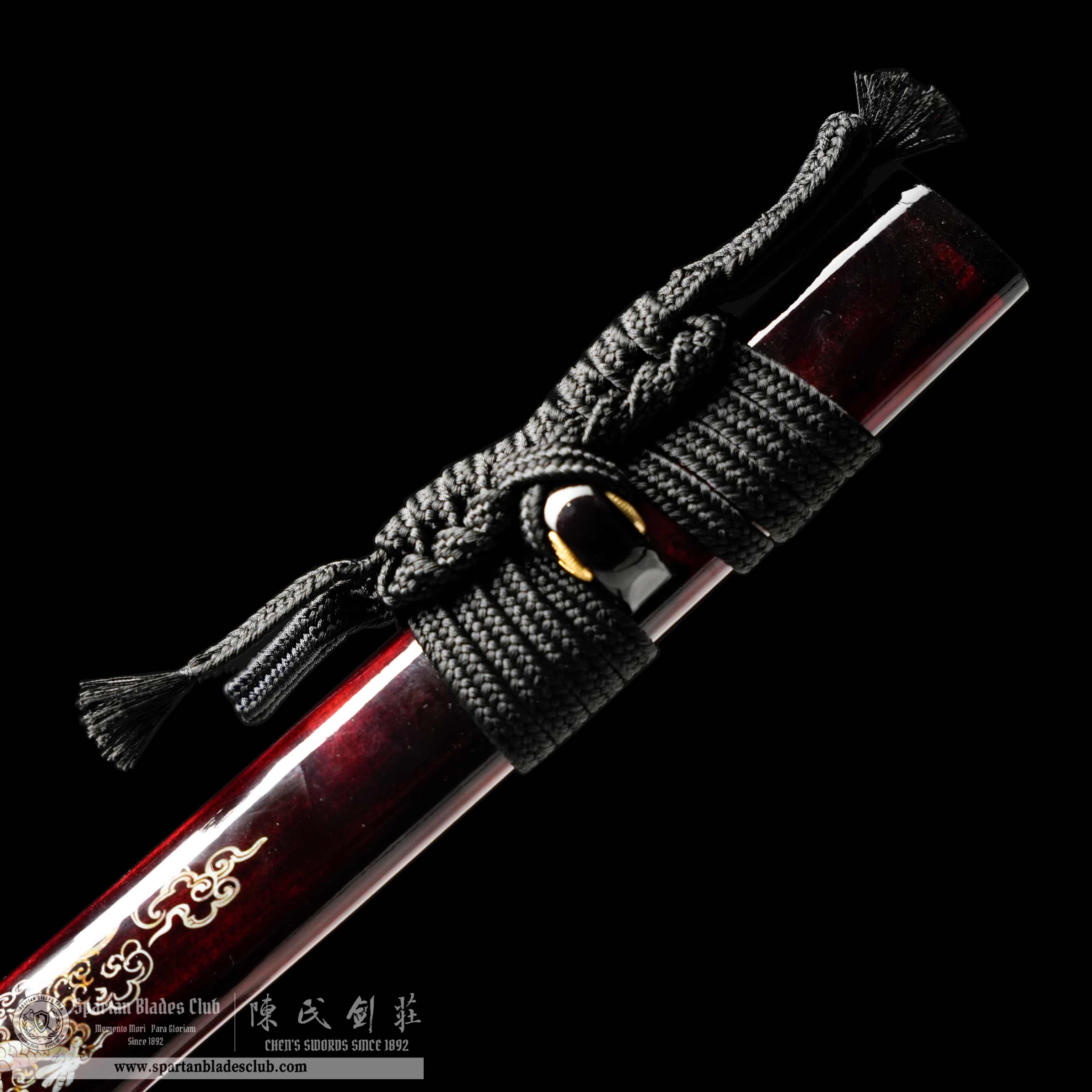 HY106 | Akato Katana | Katana | T10 Steel | Clay-tempered | Real Hamon | Red&Black | Loong(Chinese Dragon) | Battle-Ready | Full-tang | Spartan Blades Club | CHEN'S SWORDS 1892 - Spartan Blades Club - 陳氏劍莊1892