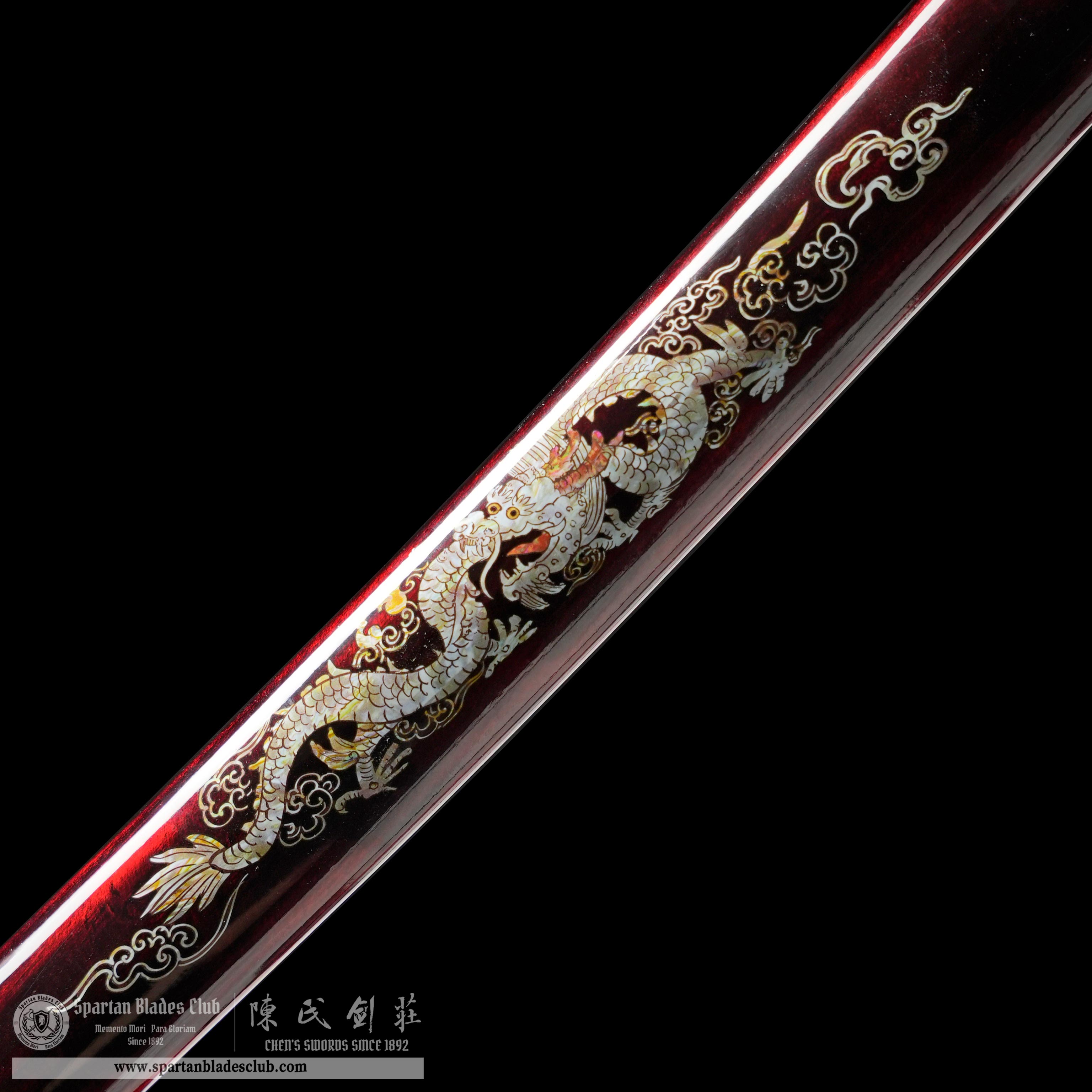 HY106 | Akato Katana | Katana | T10 Steel | Clay-tempered | Real Hamon | Red&Black | Loong(Chinese Dragon) | Battle-Ready | Full-tang | Spartan Blades Club | CHEN'S SWORDS 1892 - Spartan Blades Club - 陳氏劍莊1892