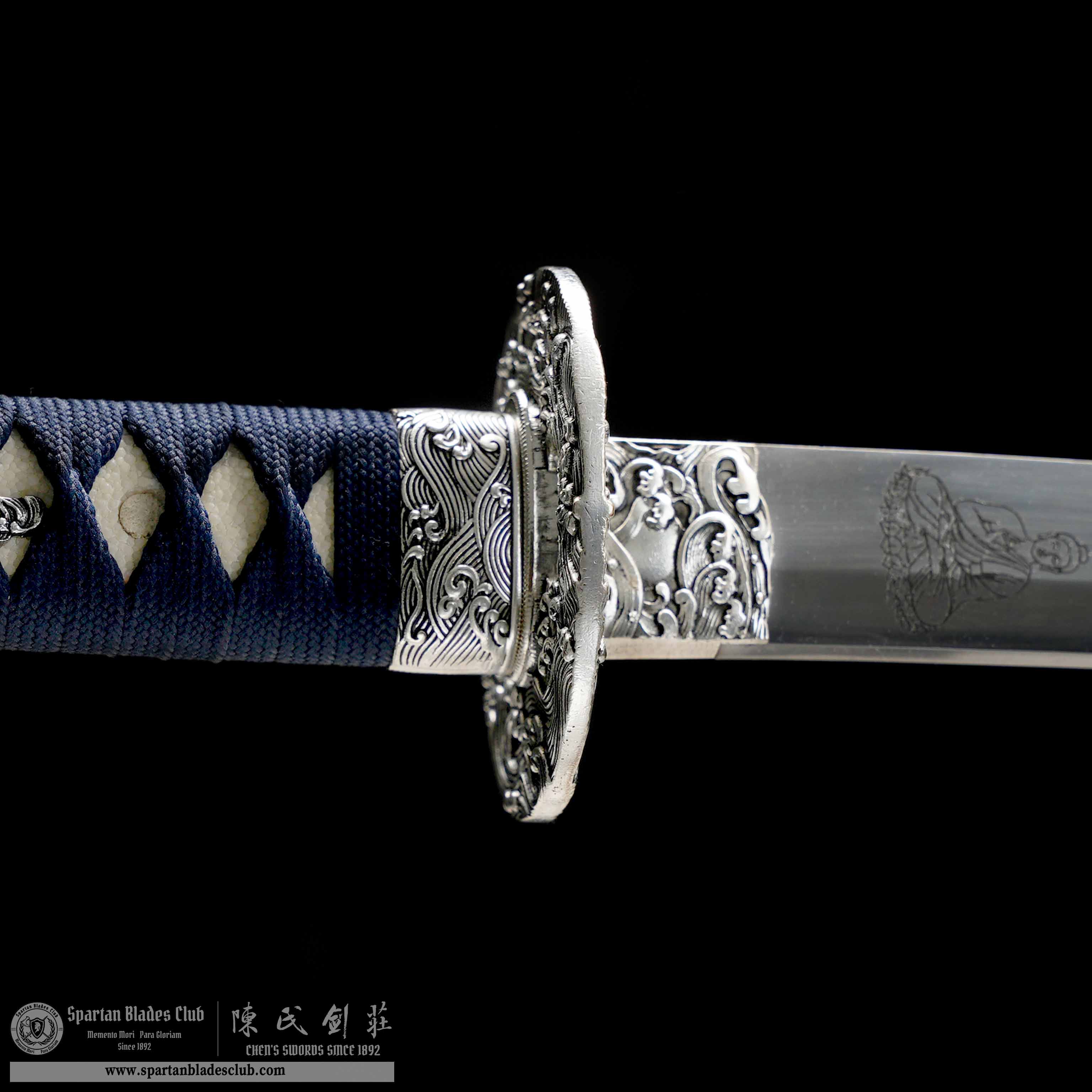 HY107 | Ginami Odachi | 65Mn(Spring steel) | Brown&Blue | Waves/Sea | Battle-Ready | Full-tang | Spartan Blades Club | CHEN'S SWORDS 1892 - Spartan Blades Club - 陳氏劍莊1892