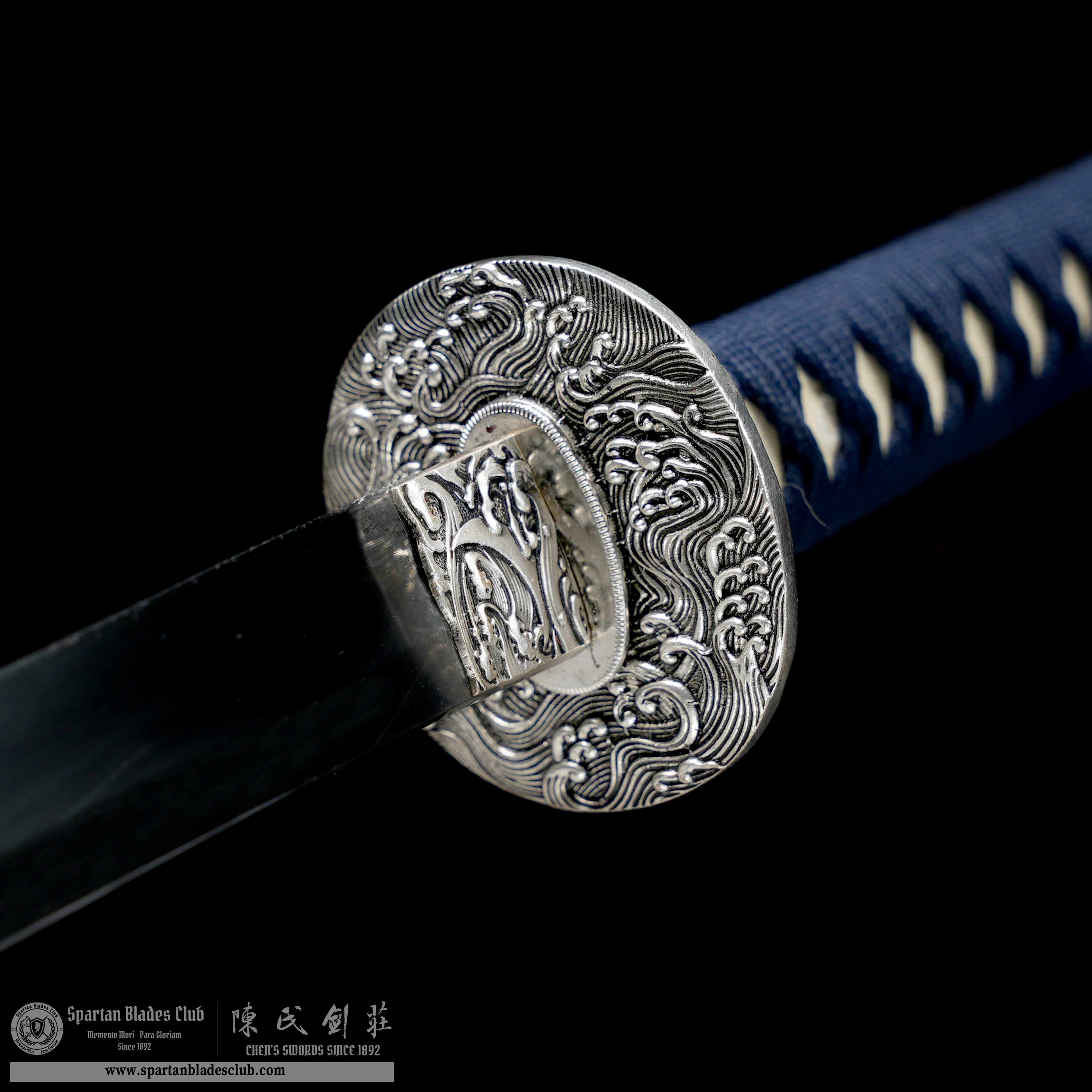 HY107 | Ginami Odachi | 65Mn(Spring steel) | Brown&Blue | Waves/Sea | Battle-Ready | Full-tang | Spartan Blades Club | CHEN'S SWORDS 1892 - Spartan Blades Club - 陳氏劍莊1892