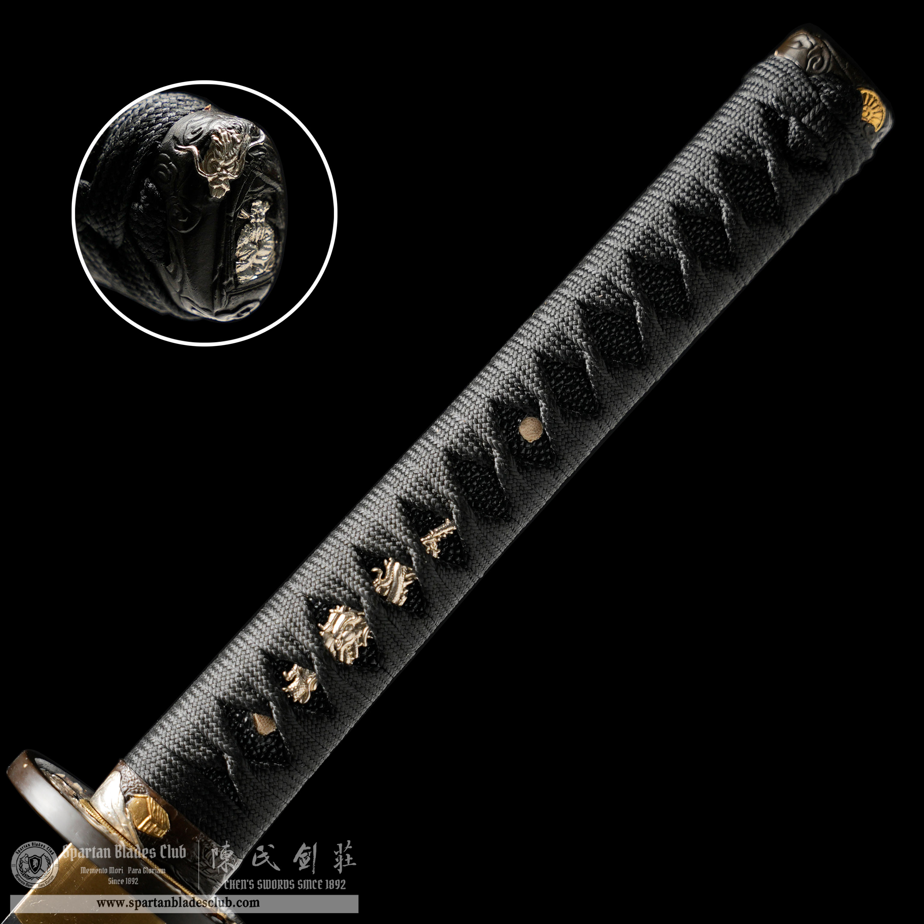 HY106 | Akato Katana | Katana | T10 Steel | Clay-tempered | Real Hamon | Red&Black | Loong(Chinese Dragon) | Battle-Ready | Full-tang | Spartan Blades Club | CHEN'S SWORDS 1892 - Spartan Blades Club - 陳氏劍莊1892