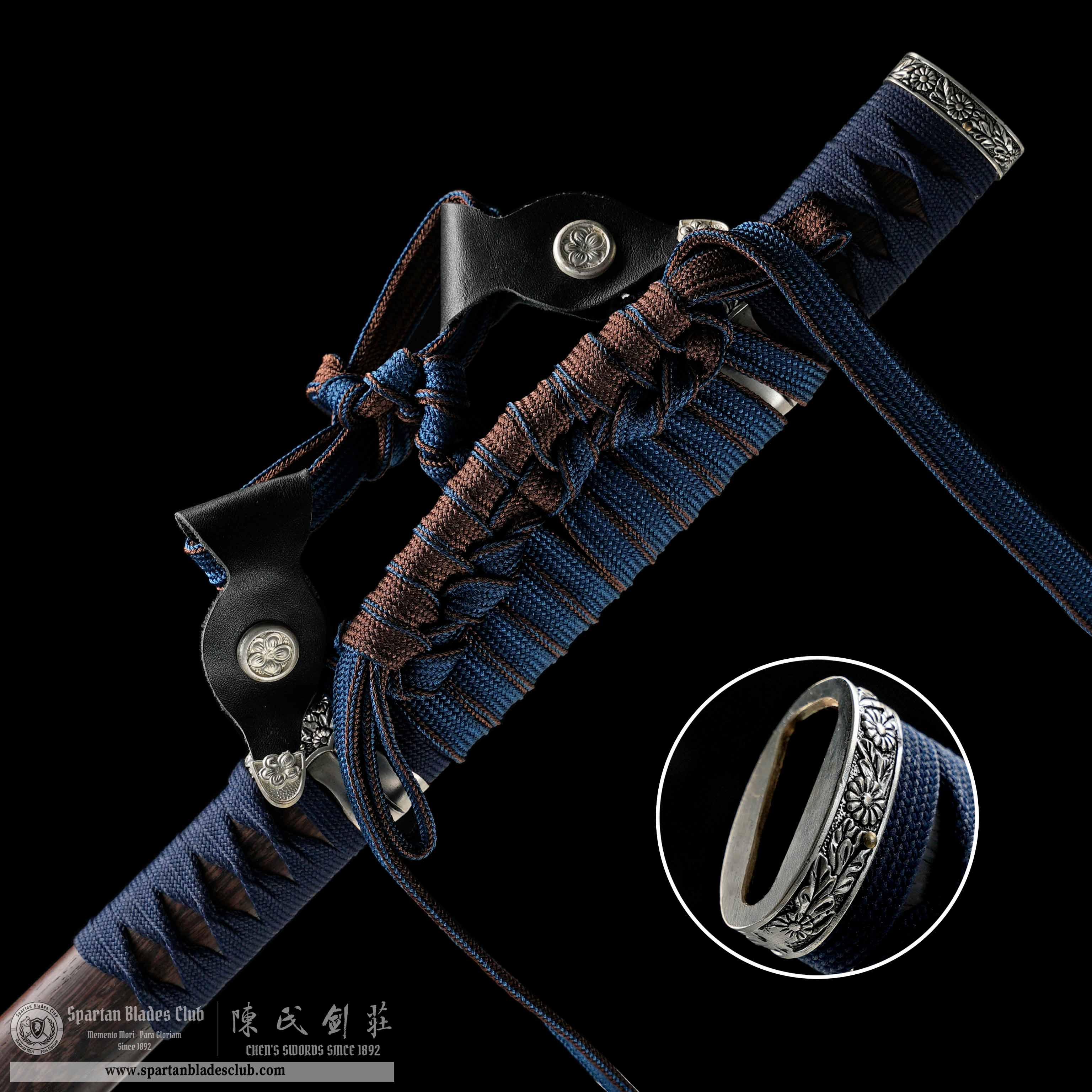 HY107 | Ginami Odachi | 65Mn(Spring steel) | Brown&Blue | Waves/Sea | Battle-Ready | Full-tang | Spartan Blades Club | CHEN'S SWORDS 1892 - Spartan Blades Club - 陳氏劍莊1892