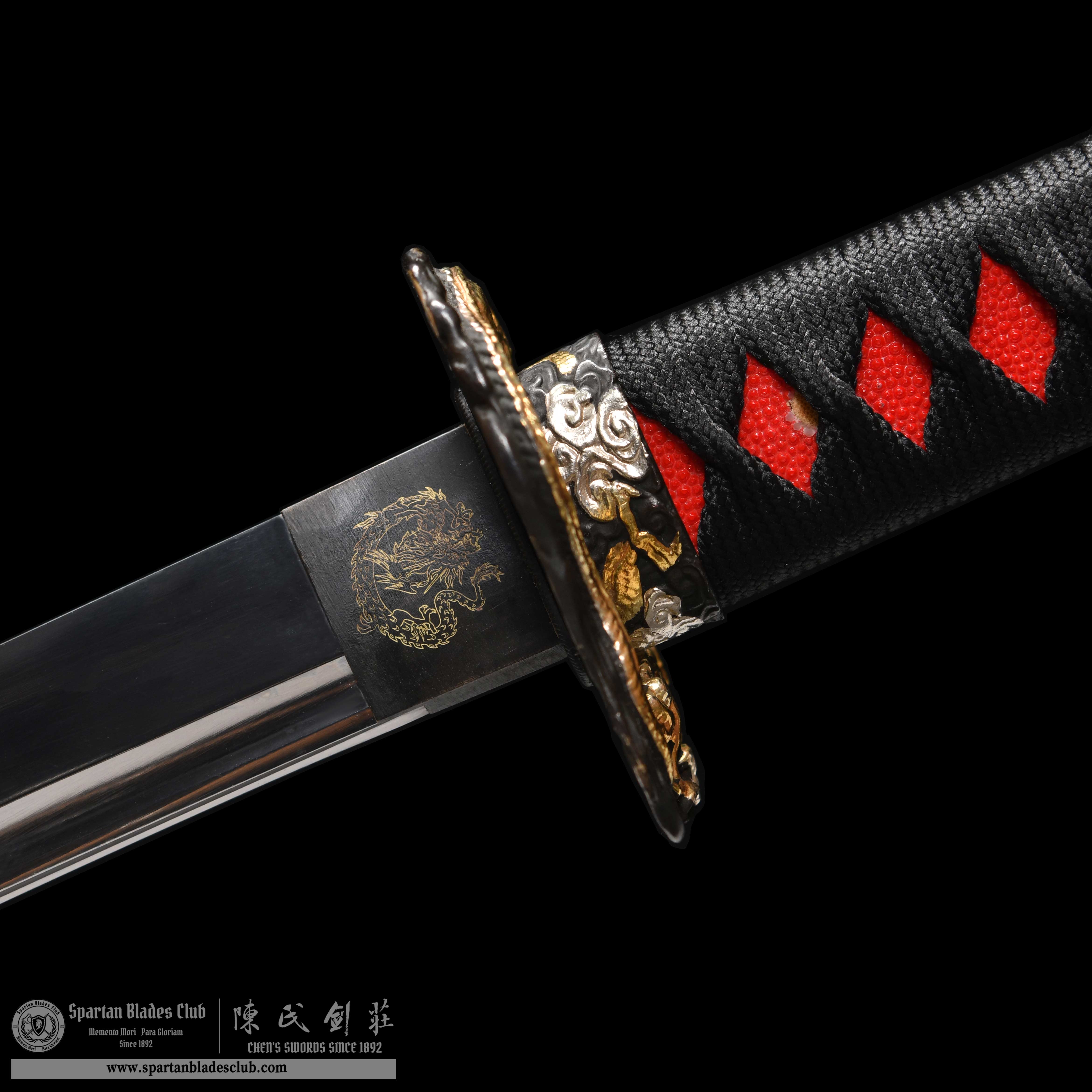 HY104 | Shiryu Katana | Katana | Spring Steel | Mirror Reflection | Purple&Black | Loong(Chinese Dragon) | Battle-Ready | Full-tang | Spartan Blades Club | CHEN'S SWORDS 1892 - Spartan Blades Club - 陳氏劍莊1892