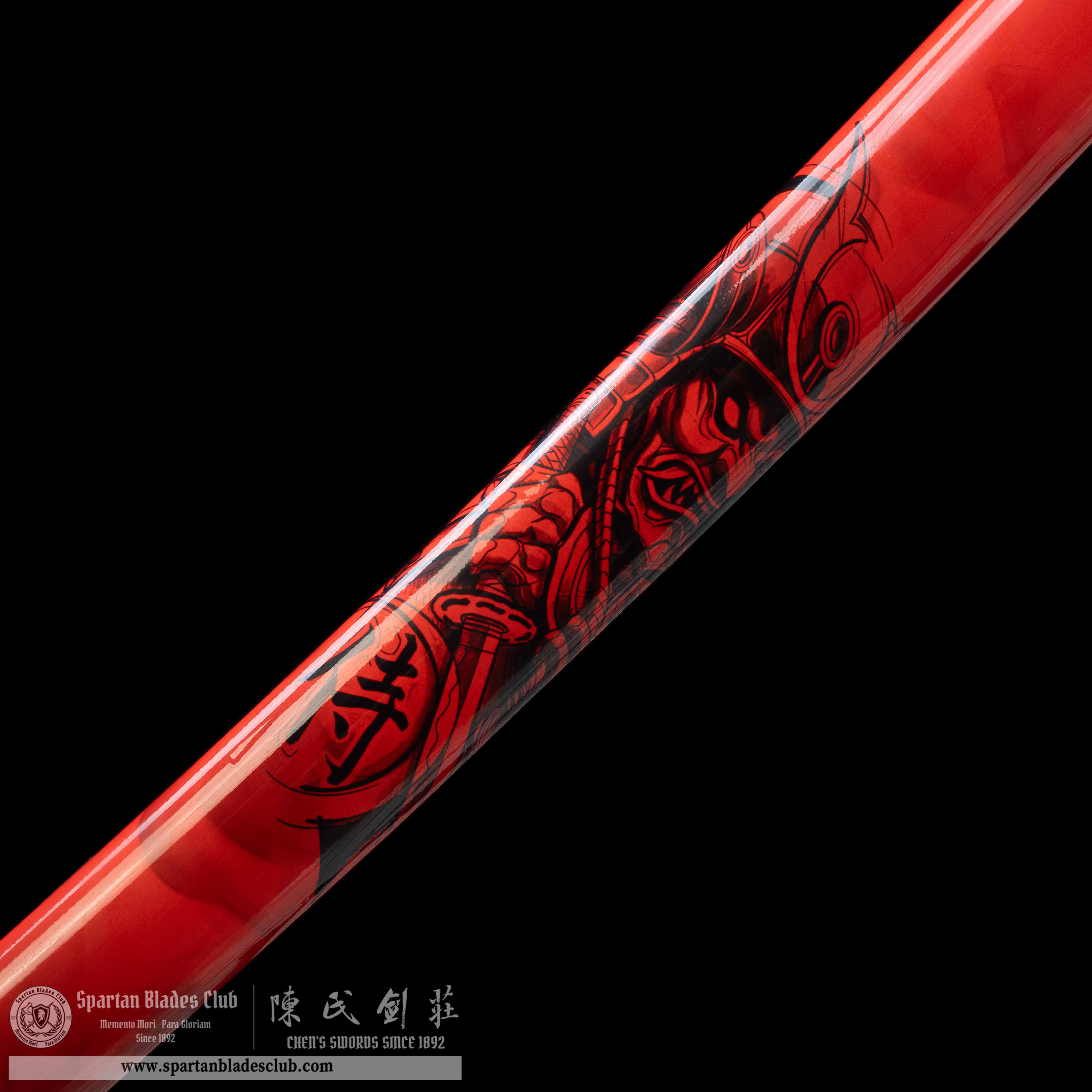 HY103|Scarlet Samurai|Katana|T10 Steel|Clay-tempered|Real Hamon|Red|Samurai|Full-tang|Spartan Blades Club|CHEN'S SWORDS 1892 - Spartan Blades Club - 陳氏劍莊1892