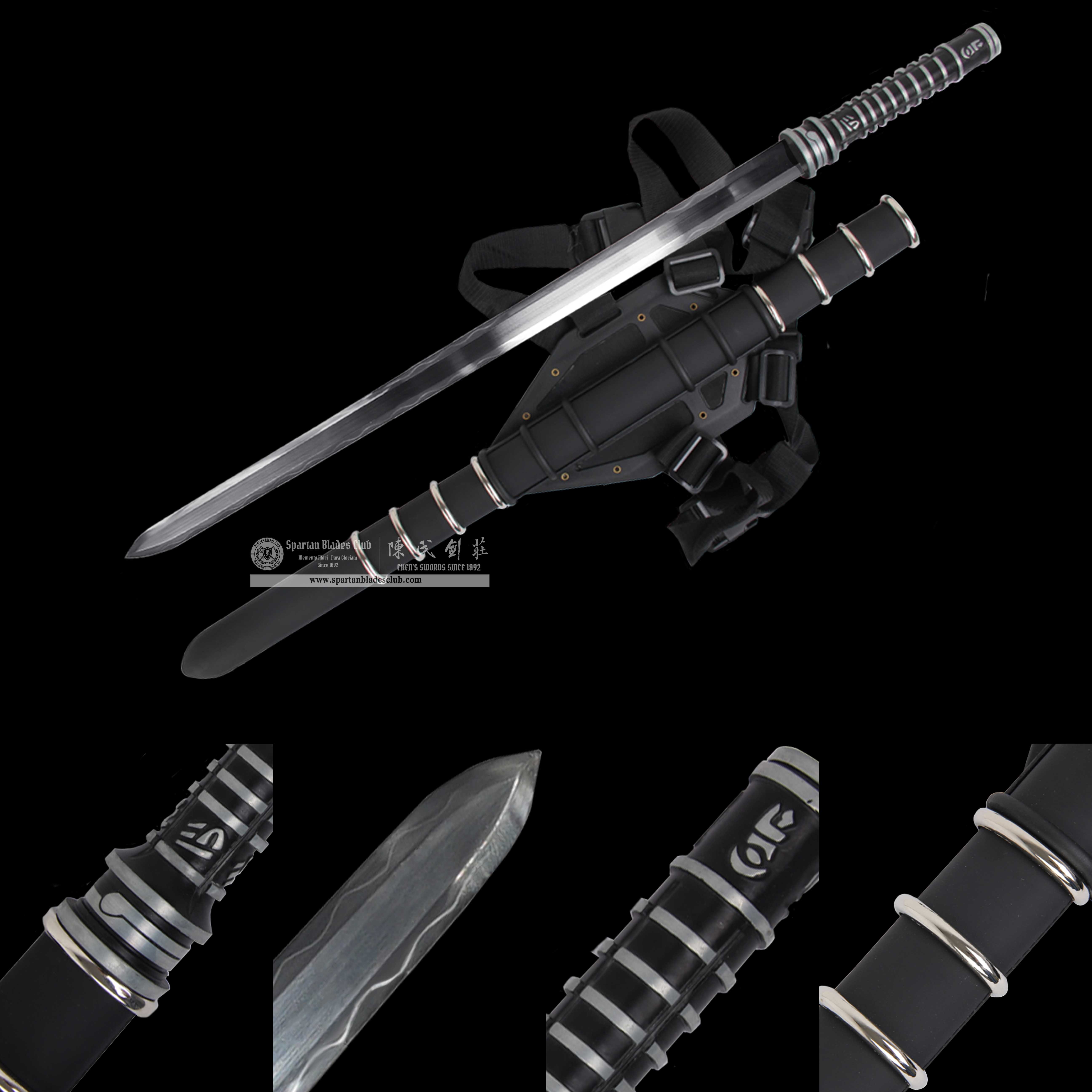 HY109 | Daywalker | Blade | Sword | T10 Steel | Clay-tempered | Real Hamon | Black | Battle-Ready ｜Full-tang ｜Spartan Blades Club | CHEN'S SWORDS 1892 - Spartan Blades Club - 陳氏劍莊1892
