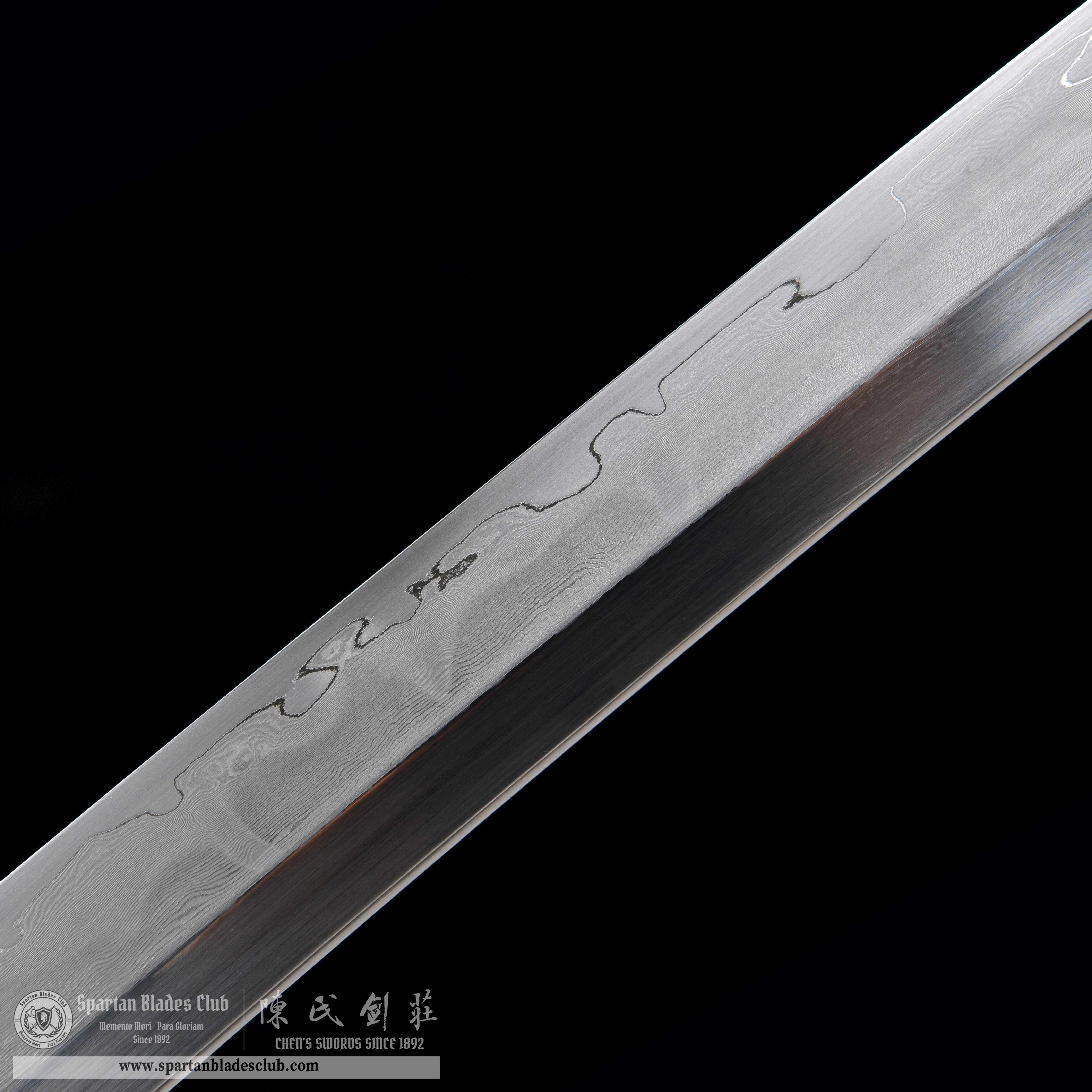 HY114 | Hanabana Tachi | T10 Steel-wrapped Damascus Steel | Honsanmai-structured Blade | Real Hamon | Hadori Polishing | Red | Battle-Ready | Full-tang | Spartan Blades Club | CHEN'S SWORDS 1892 - Spartan Blades Club - 陳氏劍莊1892