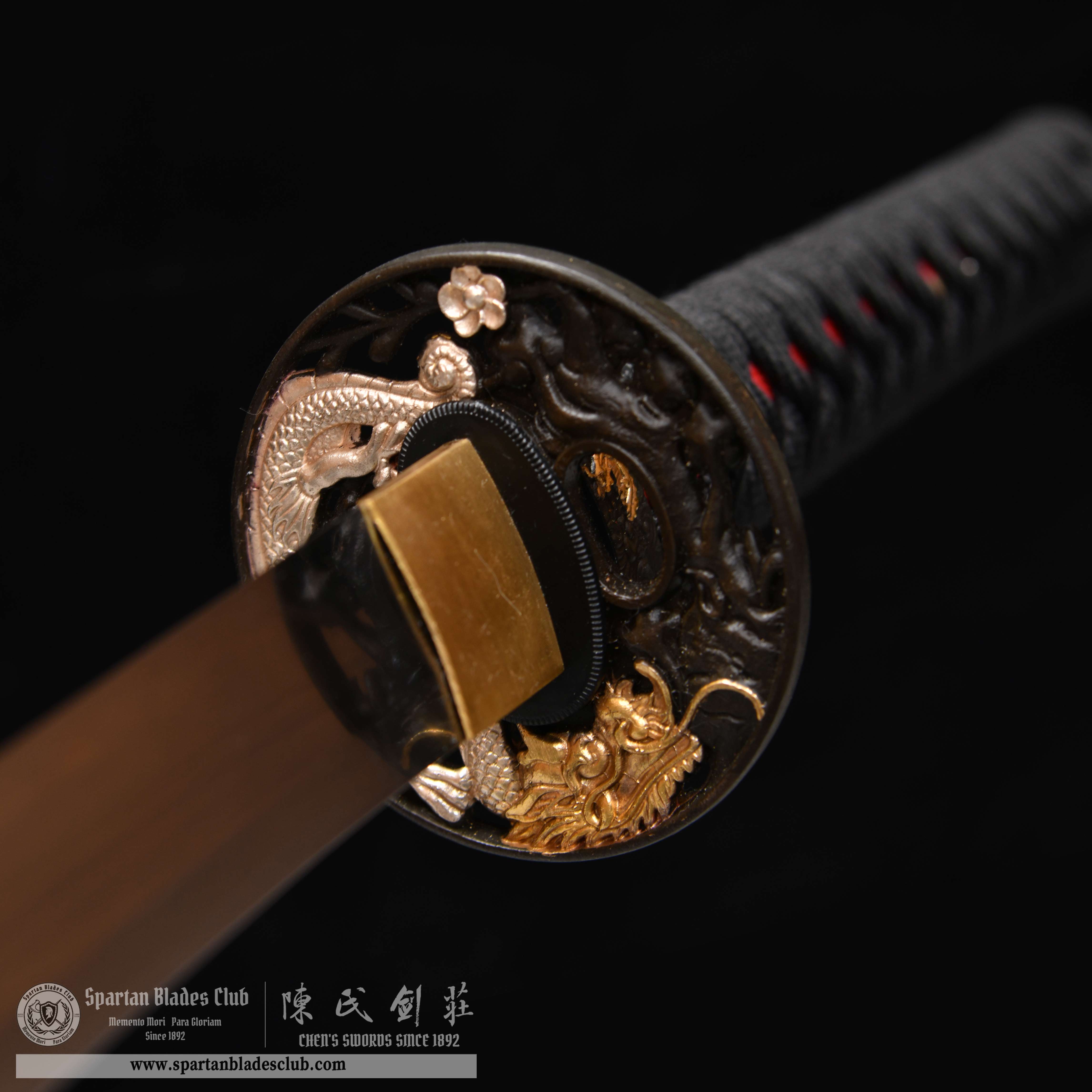 HY117 | Gengoku Katana | Katana | T10 Steel | Clay-tempered | Real Hamon | Black&Red | Battle-Ready | Full-tang | Spartan Blades Club | CHEN'S SWORDS 1892 - Spartan Blades Club - 陳氏劍莊1892