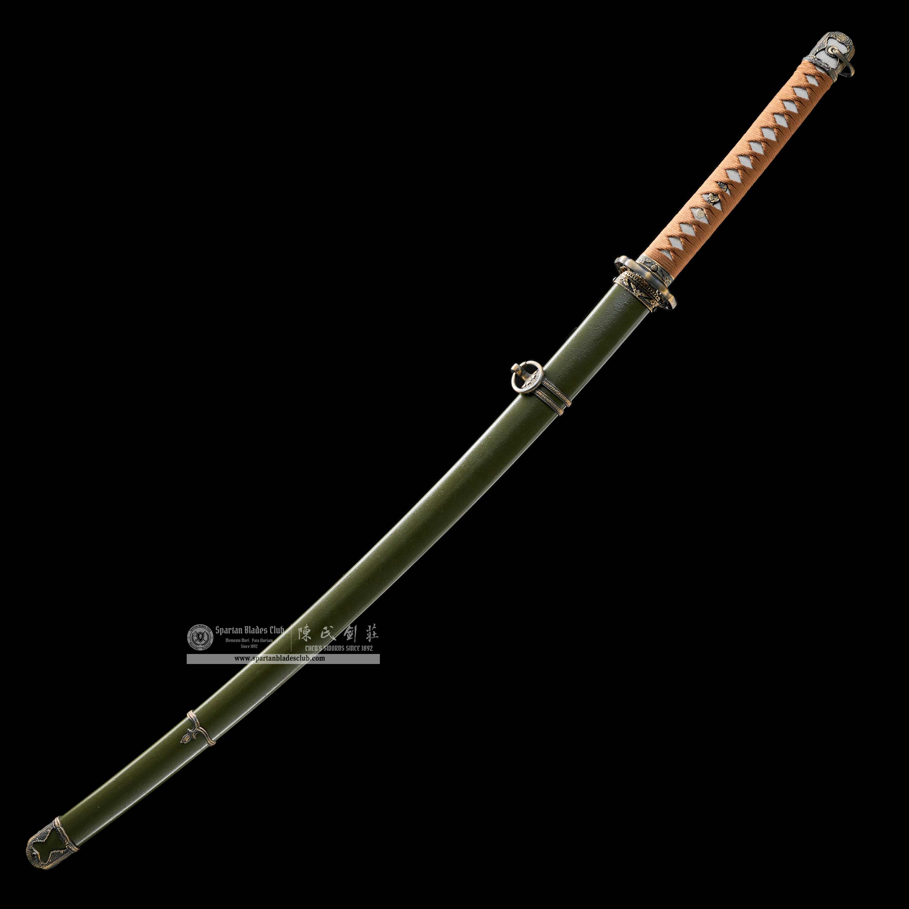 HY119 | Gunryoku Shin Gunto | Shin Gunto | T10 Steel | Clay-tempered | Real Hamon | Green | Battle-Ready | Full-tang | Spartan Blades Club | CHEN'S SWORDS 1892 - Spartan Blades Club - 陳氏劍莊1892