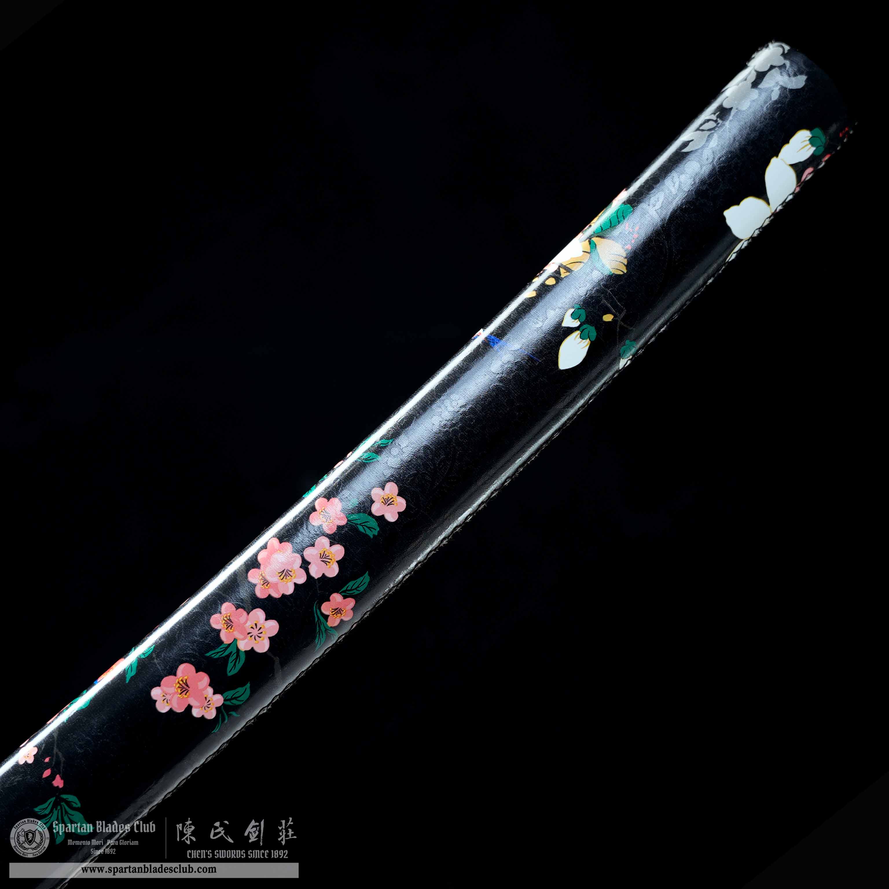 HY120 | Hanazue Bu Samurai | Katana | T10 Steel | Clay-tempered | Real Hamon | Green&Red |  Flower | Battle-Ready | Full-tang | Spartan Blades Club | CHEN'S SWORDS 1892 - Spartan Blades Club - 陳氏劍莊1892