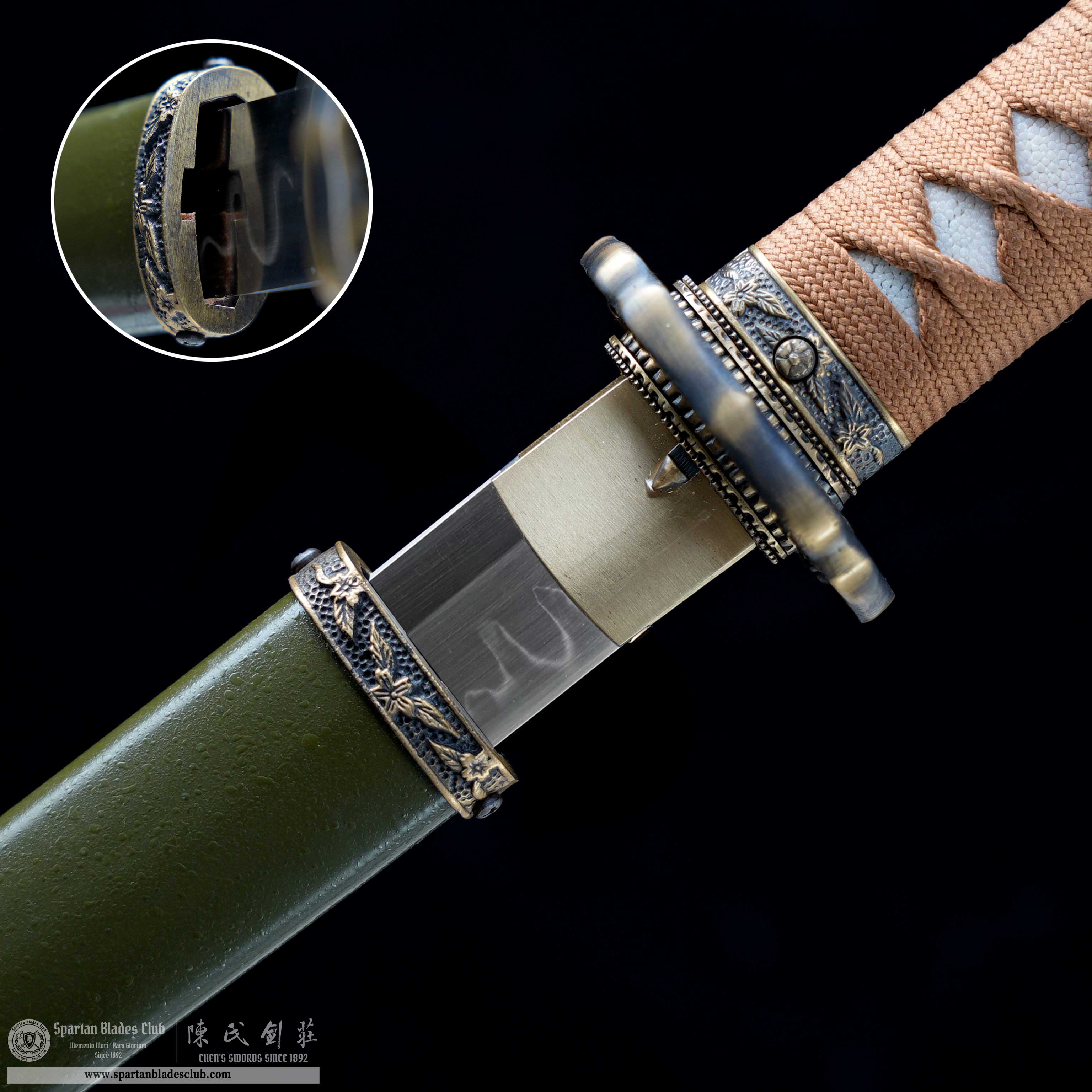 HY119 | Gunryoku Shin Gunto | Shin Gunto | T10 Steel | Clay-tempered | Real Hamon | Green | Battle-Ready | Full-tang | Spartan Blades Club | CHEN'S SWORDS 1892 - Spartan Blades Club - 陳氏劍莊1892