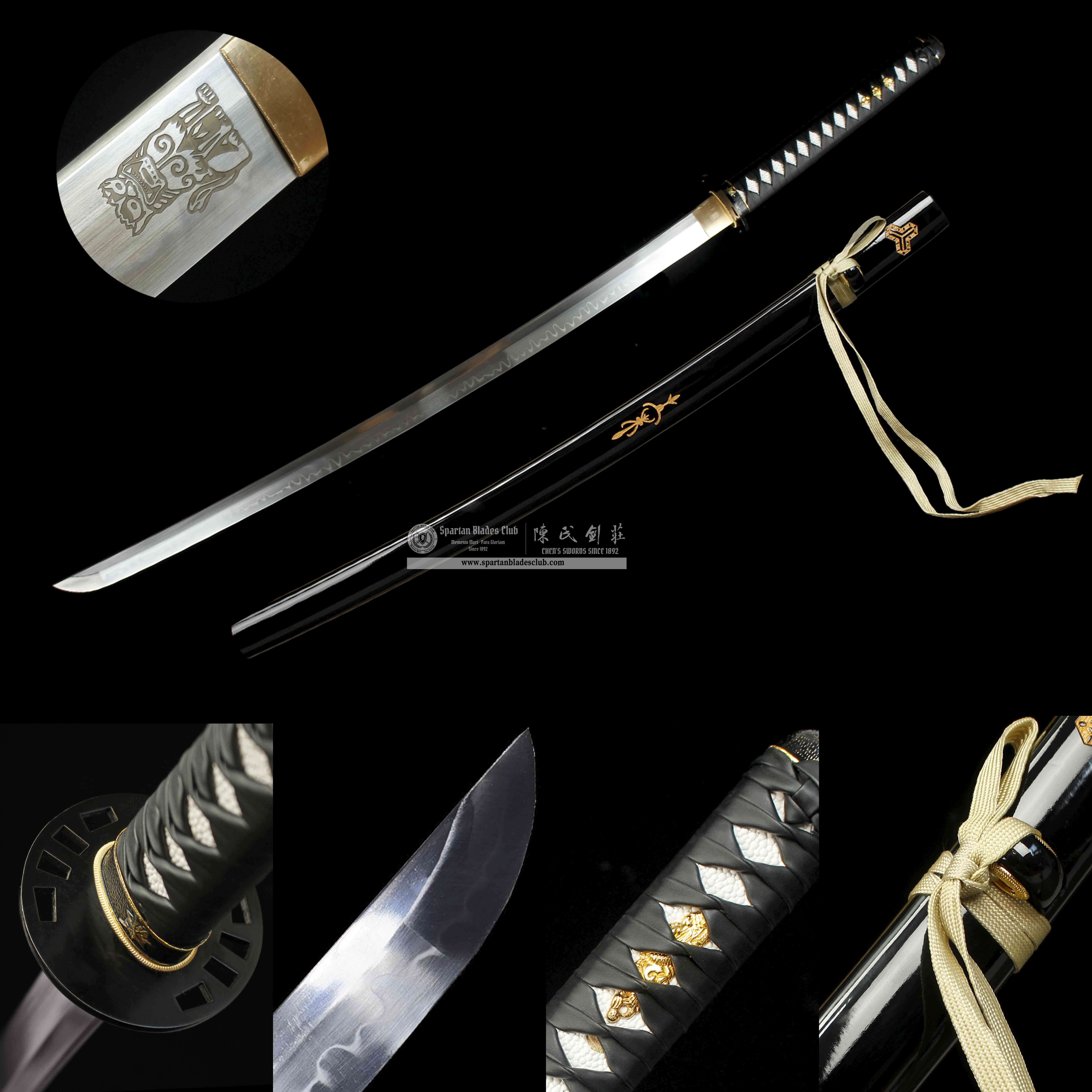 HY116 | Hattori Hanzo's Sword of Justice | KILL BILL | Katana | T10 Steel | Clay-tempered | Real Hamon | Black | Battle-Ready | Full-tang | Spartan Blades Club | CHEN'S SWORDS 1892 - Spartan Blades Club - 陳氏劍莊1892