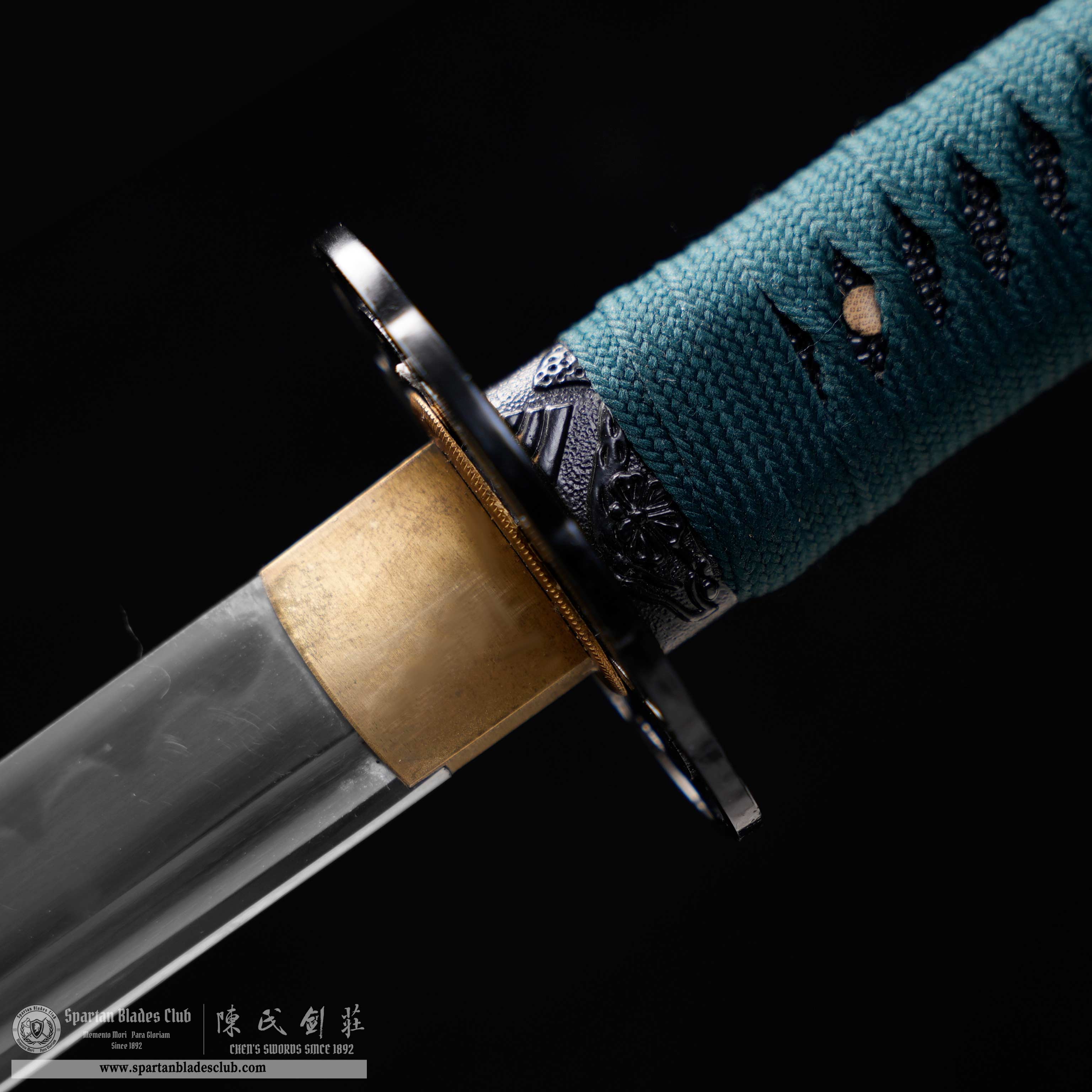 HY120 | Hanazue Bu Samurai | Katana | T10 Steel | Clay-tempered | Real Hamon | Green&Red |  Flower | Battle-Ready | Full-tang | Spartan Blades Club | CHEN'S SWORDS 1892 - Spartan Blades Club - 陳氏劍莊1892