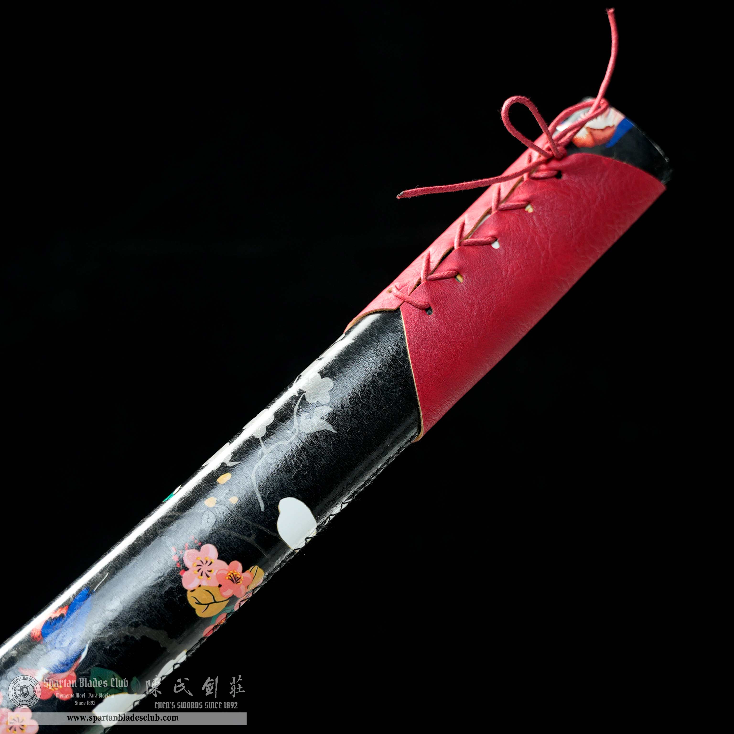 HY120 | Hanazue Bu Samurai | Katana | T10 Steel | Clay-tempered | Real Hamon | Green&Red |  Flower | Battle-Ready | Full-tang | Spartan Blades Club | CHEN'S SWORDS 1892 - Spartan Blades Club - 陳氏劍莊1892