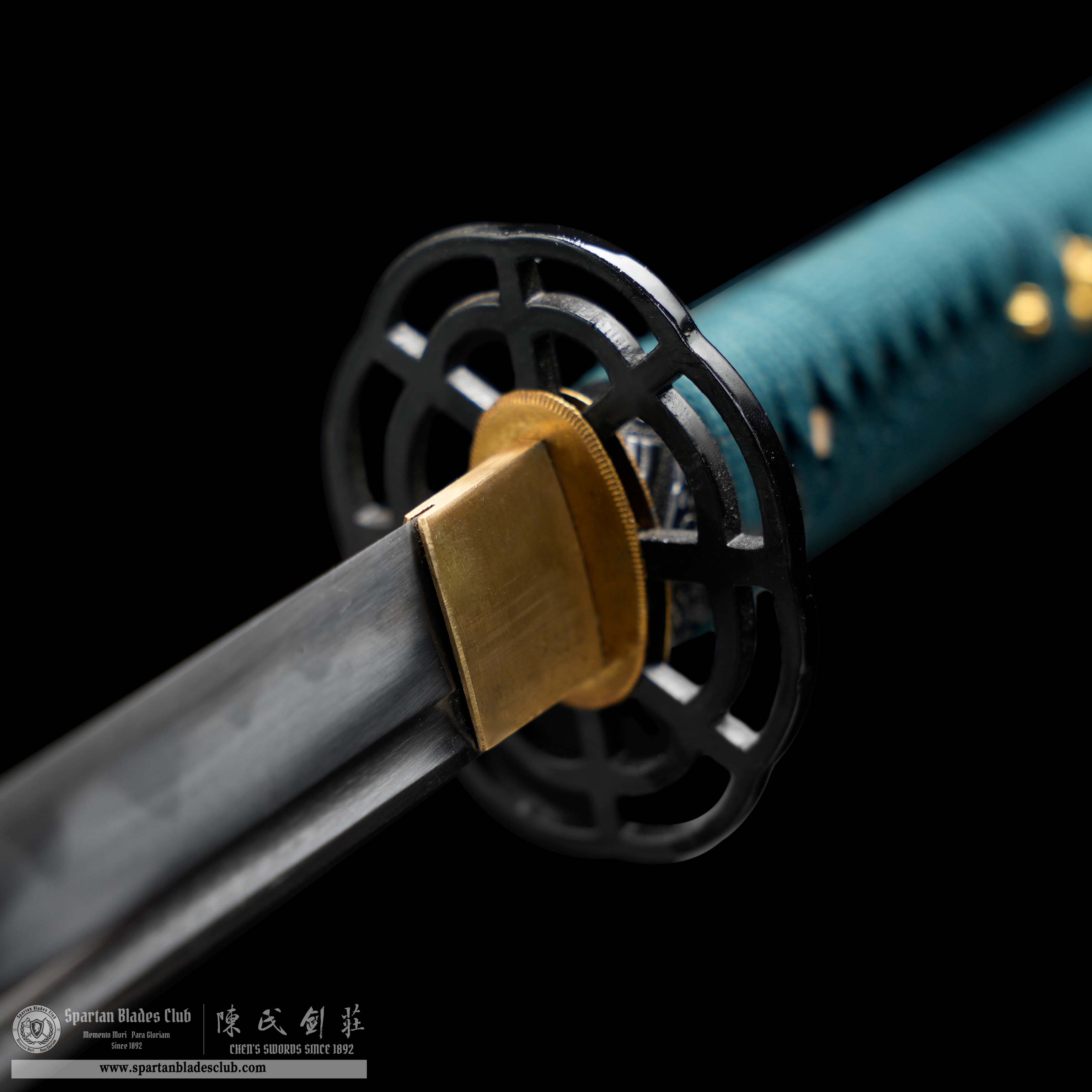 HY120 | Hanazue Bu Samurai | Katana | T10 Steel | Clay-tempered | Real Hamon | Green&Red |  Flower | Battle-Ready | Full-tang | Spartan Blades Club | CHEN'S SWORDS 1892 - Spartan Blades Club - 陳氏劍莊1892