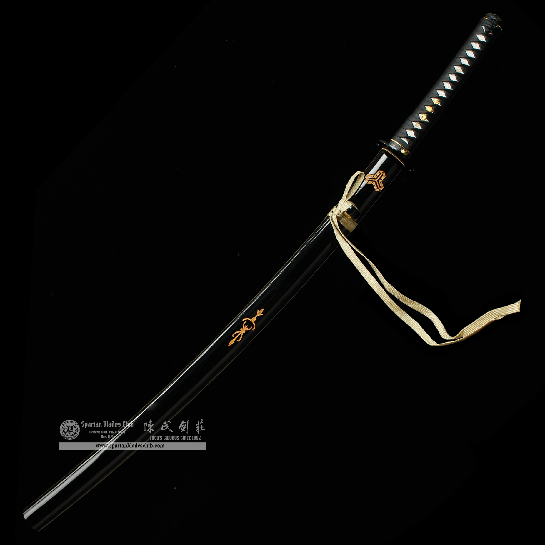 HY116 | Hattori Hanzo's Sword of Justice | KILL BILL | Katana | T10 Steel | Clay-tempered | Real Hamon | Black | Battle-Ready | Full-tang | Spartan Blades Club | CHEN'S SWORDS 1892 - Spartan Blades Club - 陳氏劍莊1892