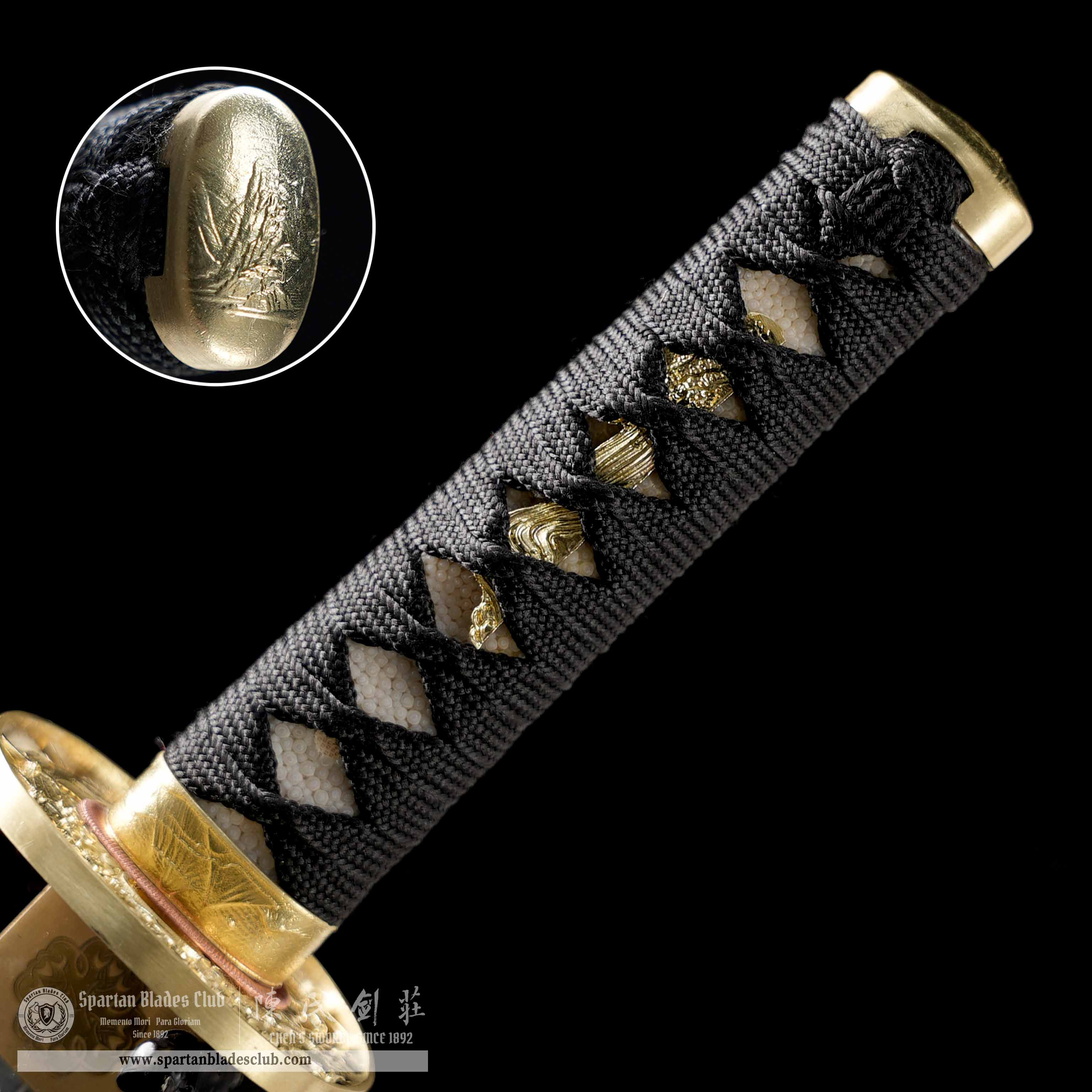 HY122 | Shuei Nagawaki | T10 Steel | Clay-tempered | Real Hamon | Red | Flower | Battle-Ready | Full-tang | Spartan Blades Club | CHEN'S SWORDS 1892 - Spartan Blades Club - 陳氏劍莊1892