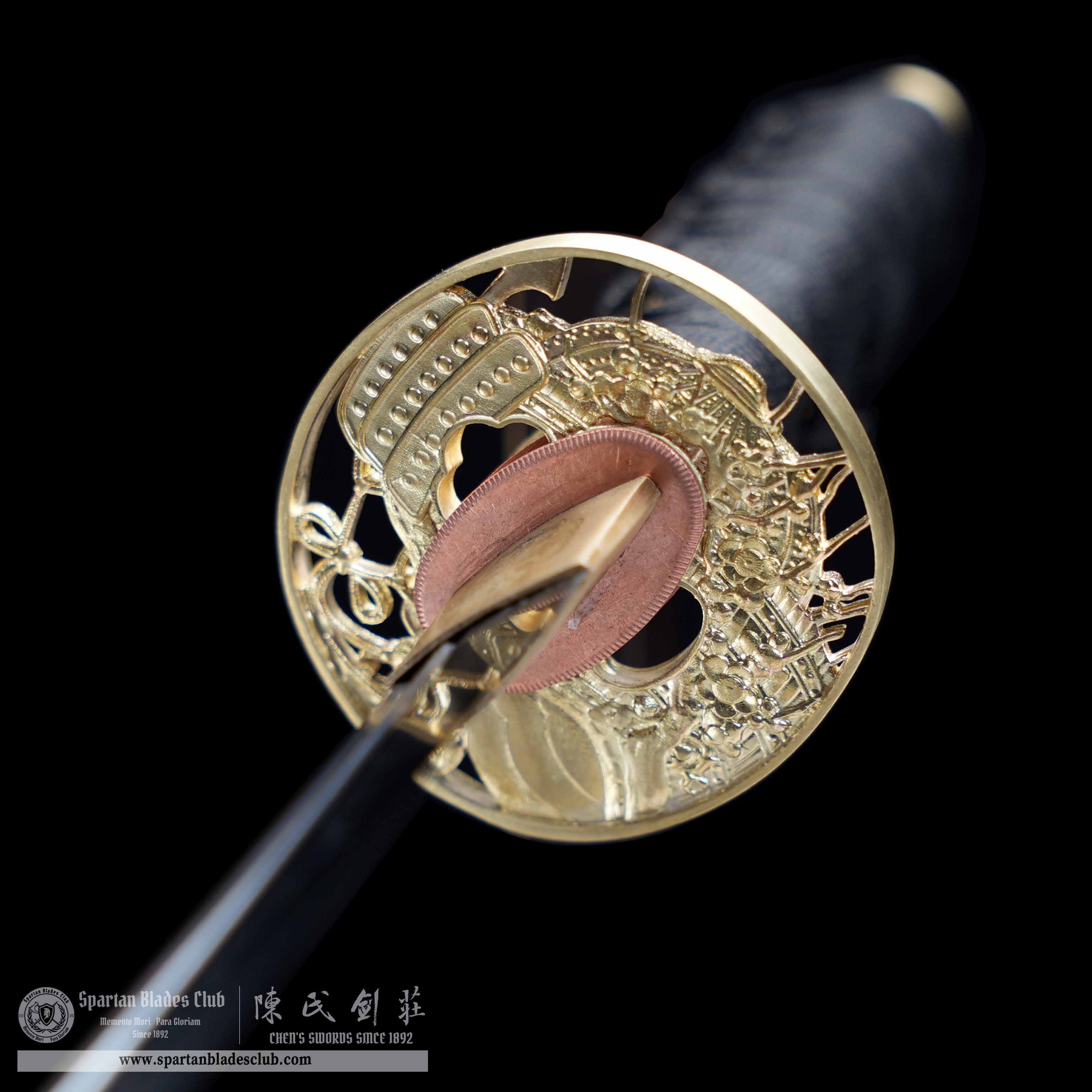 HY122 | Shuei Nagawaki | T10 Steel | Clay-tempered | Real Hamon | Red | Flower | Battle-Ready | Full-tang | Spartan Blades Club | CHEN'S SWORDS 1892 - Spartan Blades Club - 陳氏劍莊1892