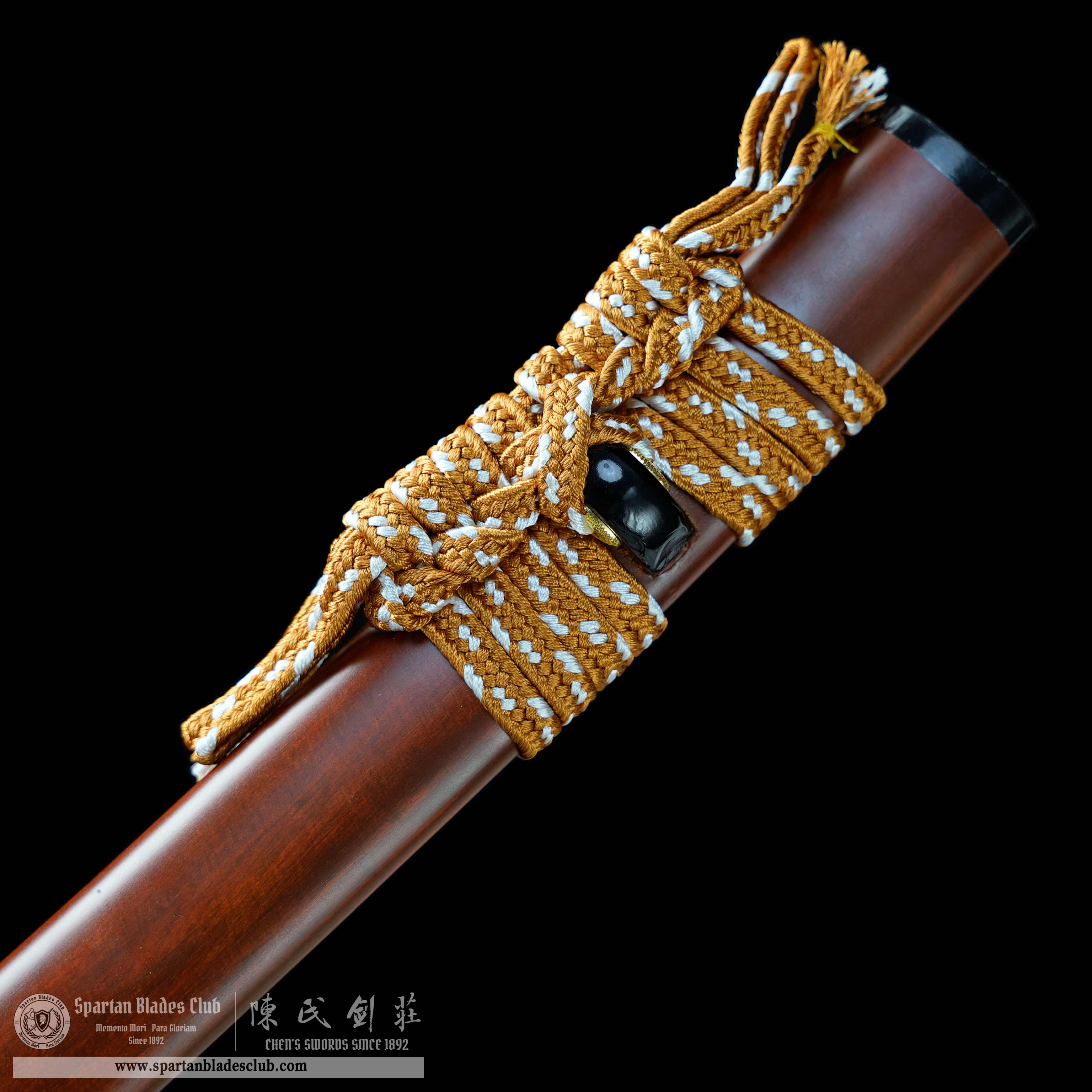 HY123 | Mokujin Satsu Blade | Katana | Damascus Steel | Natural Wood Color | Horse | Battle-Ready | Full-tang | Spartan Blades Club | CHEN'S SWORDS 1892 - Spartan Blades Club - 陳氏劍莊1892