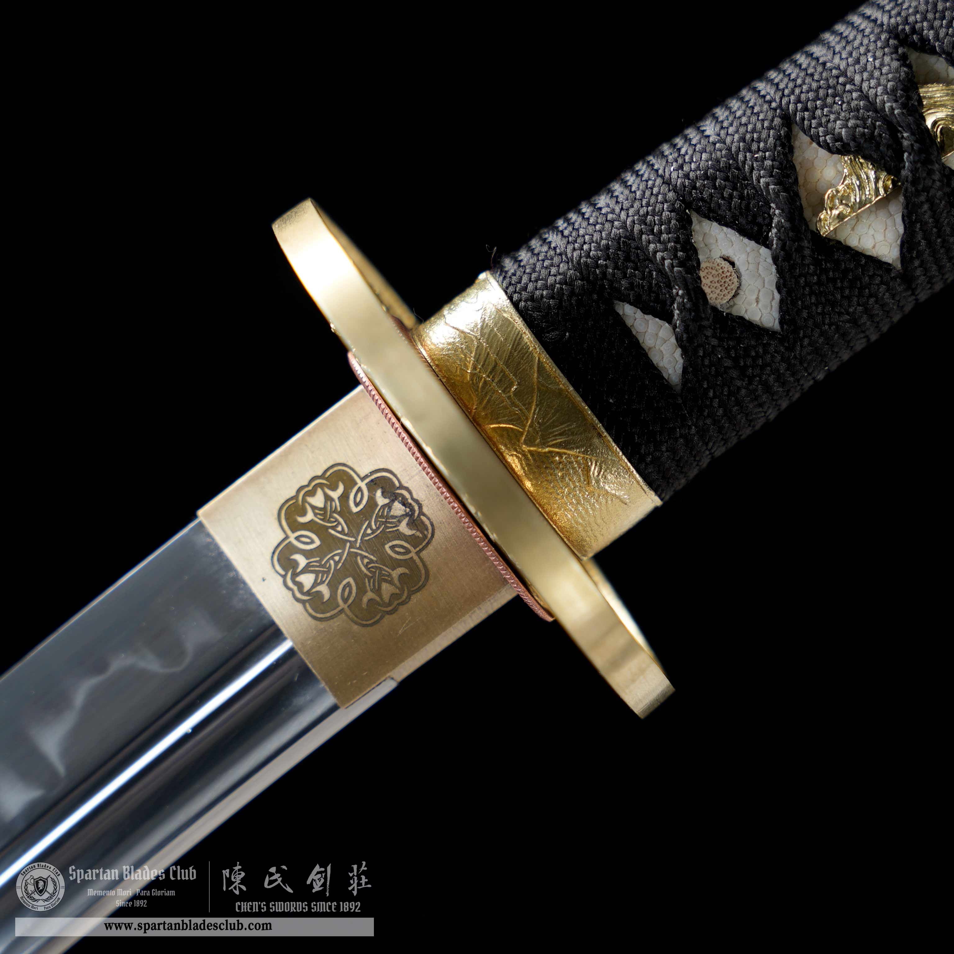 HY122 | Shuei Nagawaki | T10 Steel | Clay-tempered | Real Hamon | Red | Flower | Battle-Ready | Full-tang | Spartan Blades Club | CHEN'S SWORDS 1892 - Spartan Blades Club - 陳氏劍莊1892