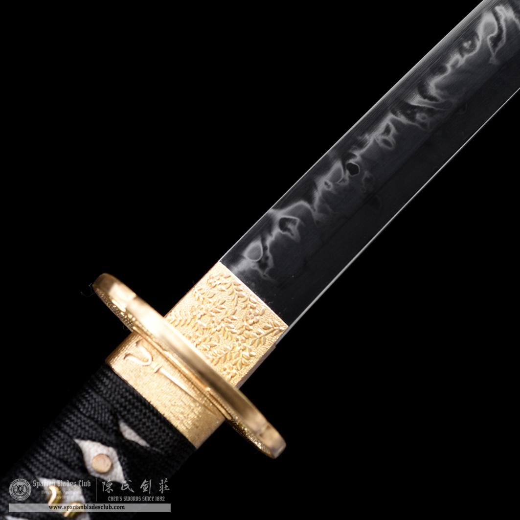 HW12 | Heijin Bushi Blade | Wakizashi | T10 steel | Clay-tempered | Hitatsura Hamon | Black&Golden | Battle-Ready | Full-tang | Spartan Blades Club | CHEN'S SWORDS 1892 - Spartan Blades Club - 陳氏劍莊1892